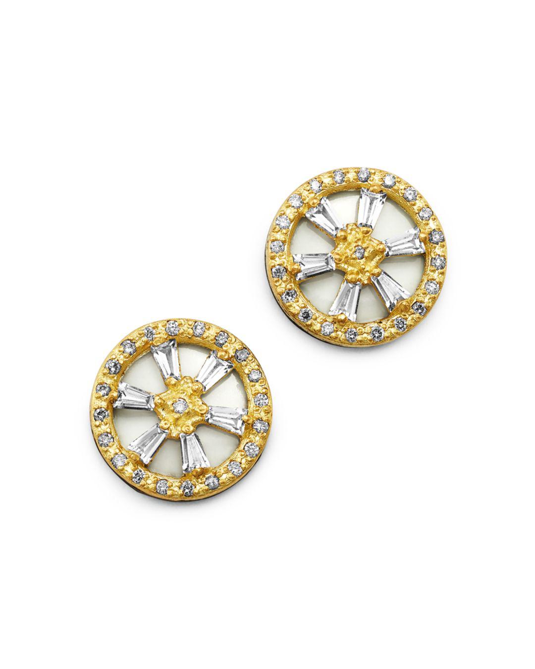 Lyst Armenta 18k Yellow Gold Blackened Sterling Silver Old World Armenta Women S Metallic 18k Yellow Gold Blackened Sterling Silver Old World Crivelli White Shire Champagne Diamond Stud Earrings