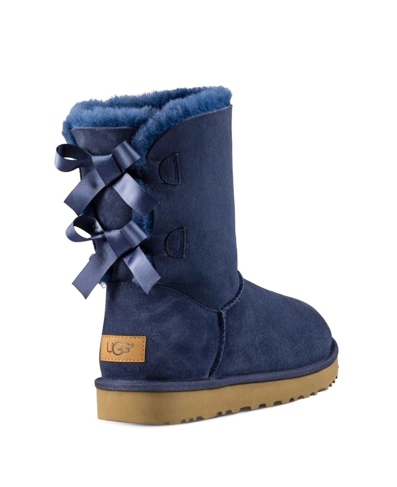UGG UGG Bailey Bow Ii Genuine Shearling Boot in Blue | Lyst