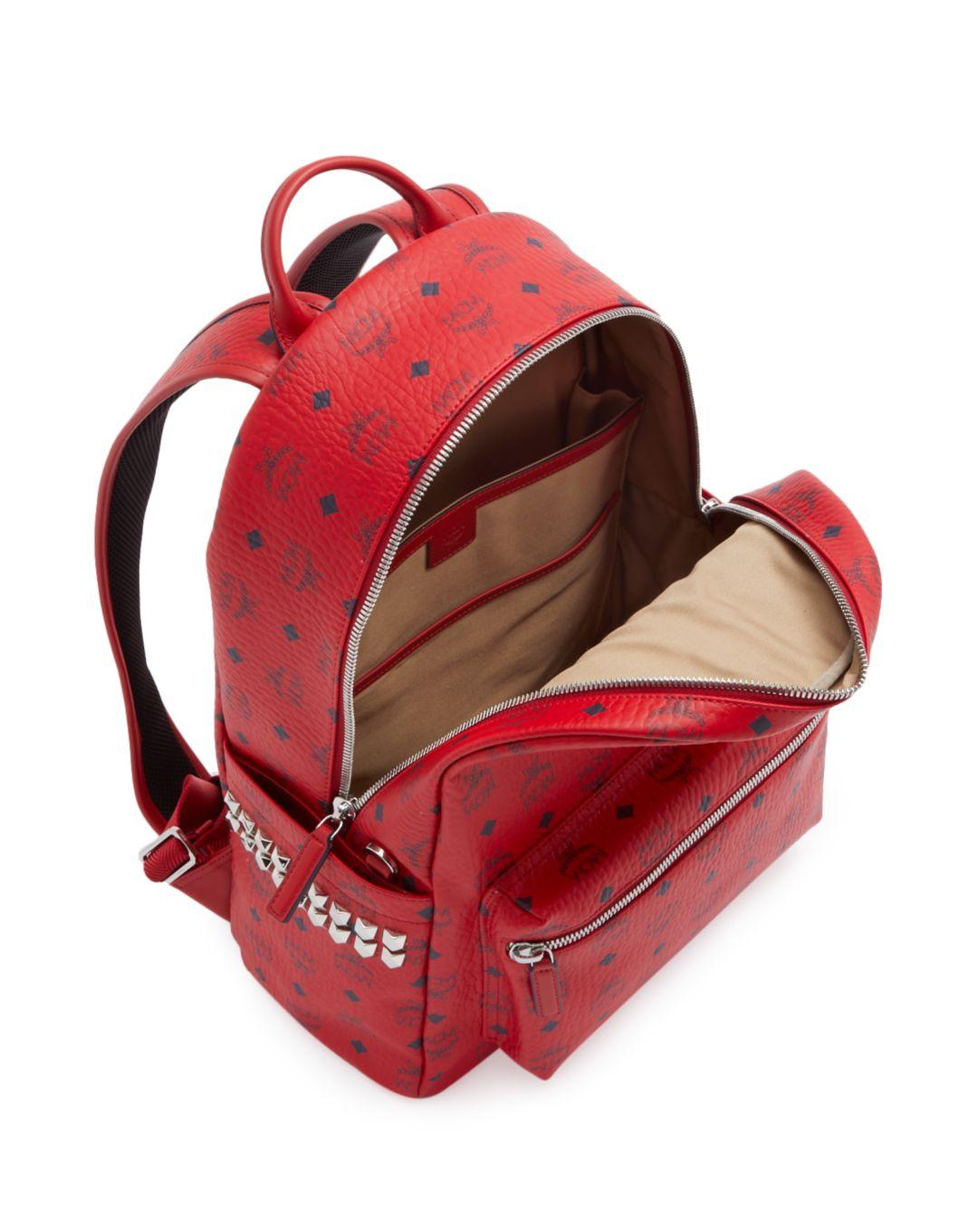 mcm red backpacks
