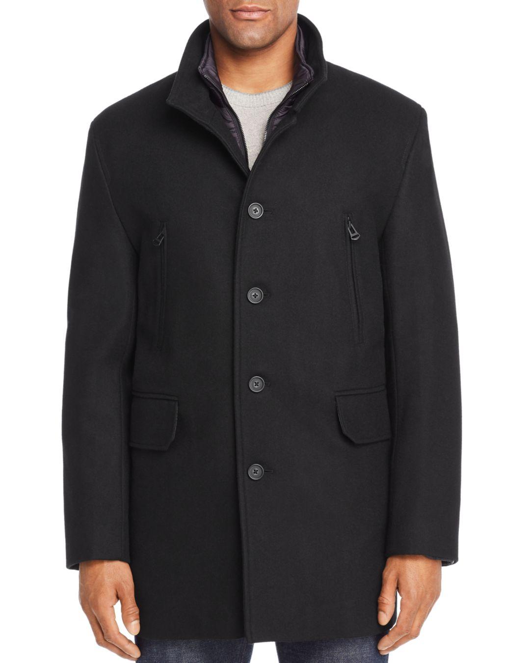 Cole Haan Wool Melton 3 - In - 1 Top Coat in Black for Men - Lyst