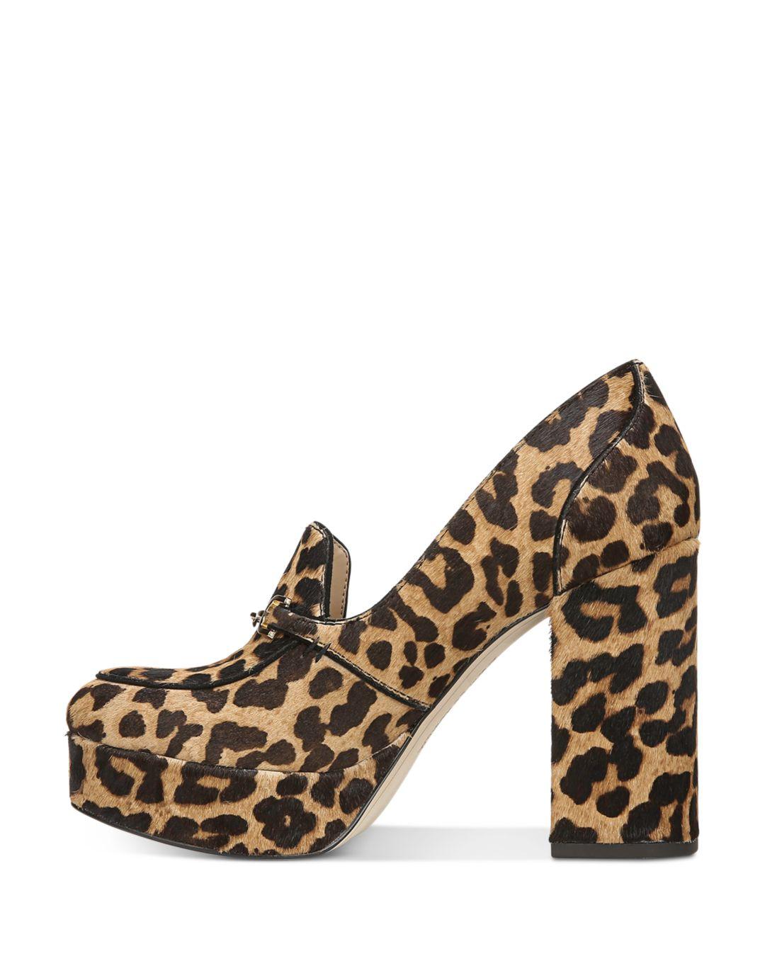 leopard platform loafers
