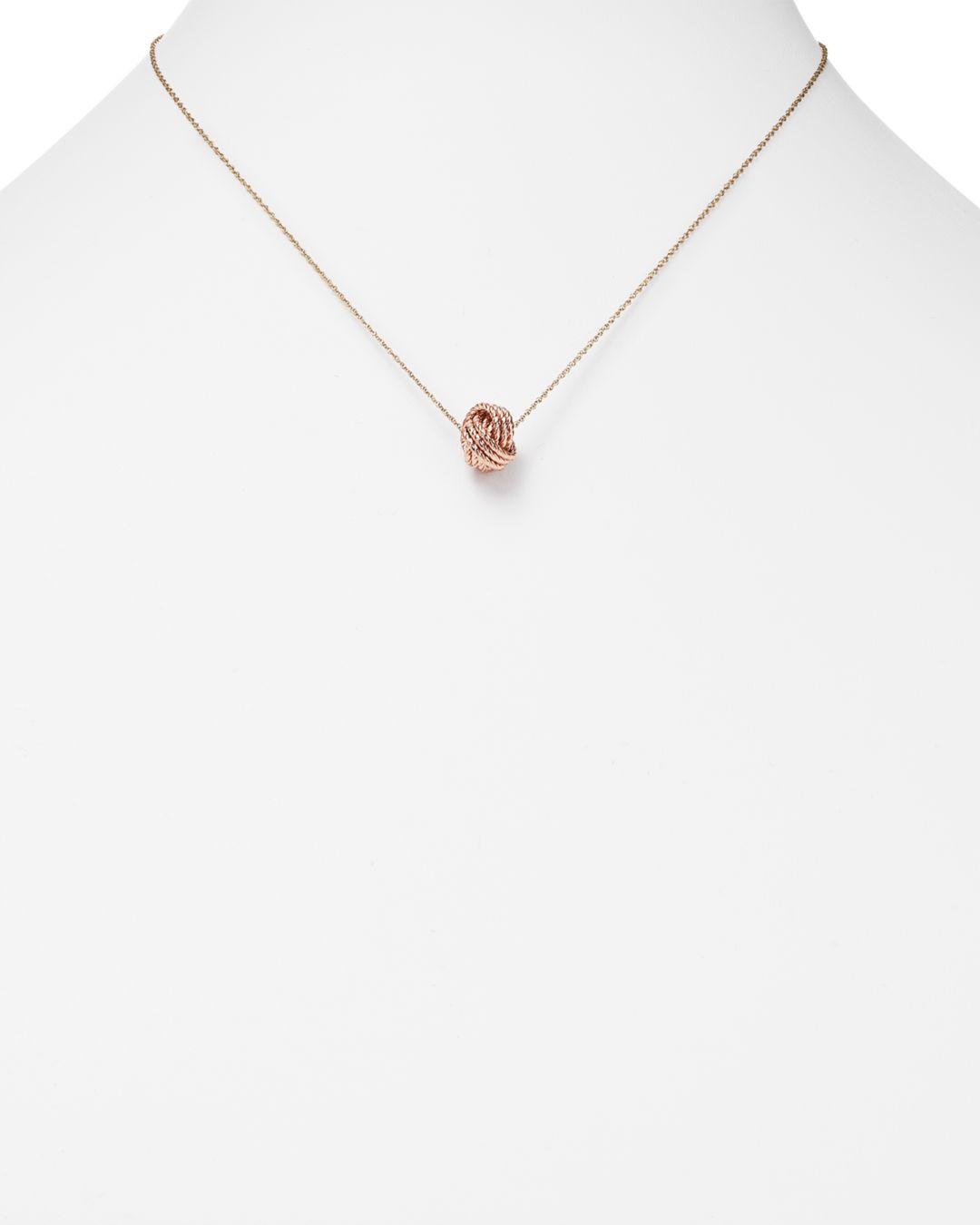 Bloomingdale S 14k Rose Gold Twisted Love Knot Necklace In Metallic Lyst