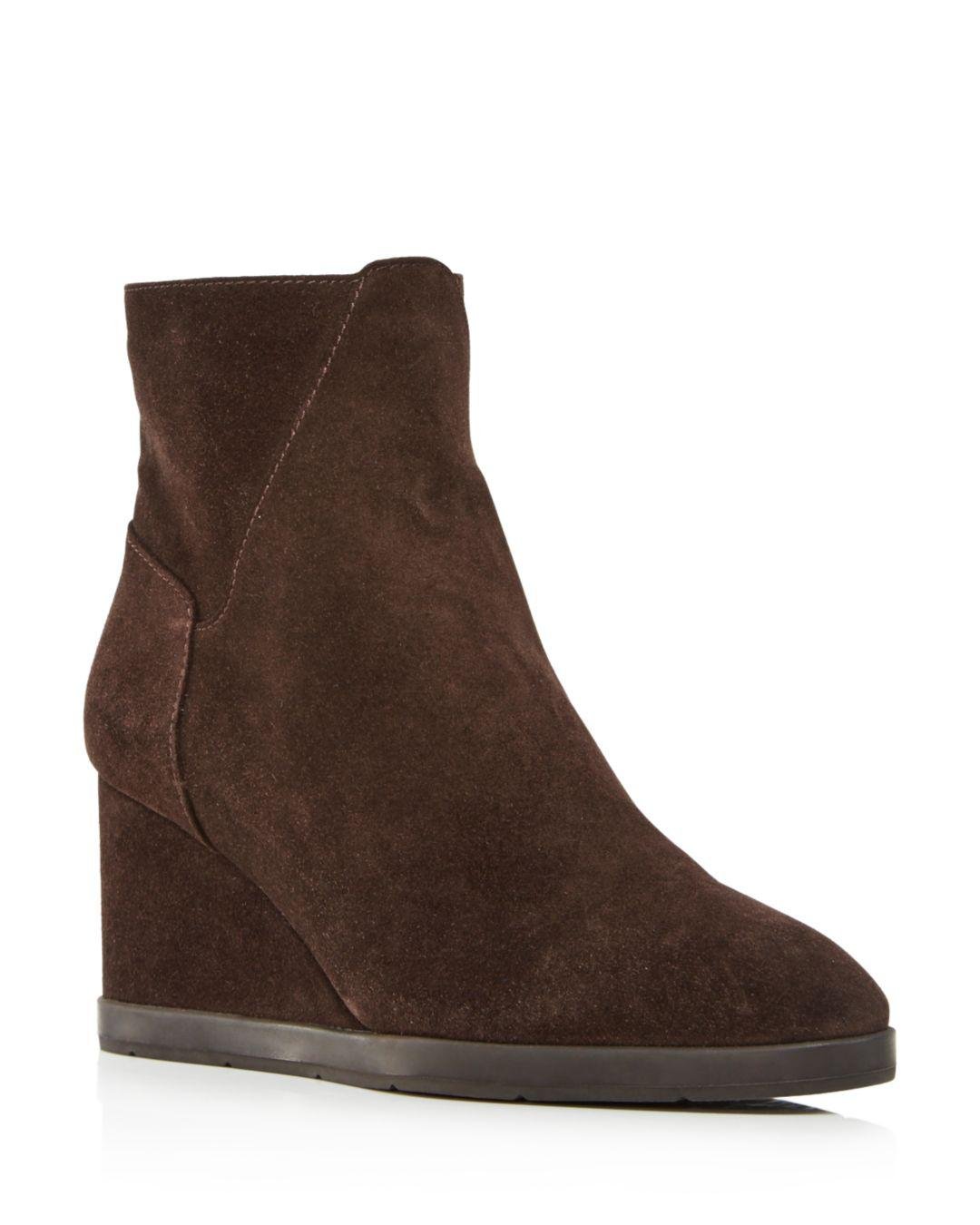Leather Judy Suede Wedge Ankle Booties 
