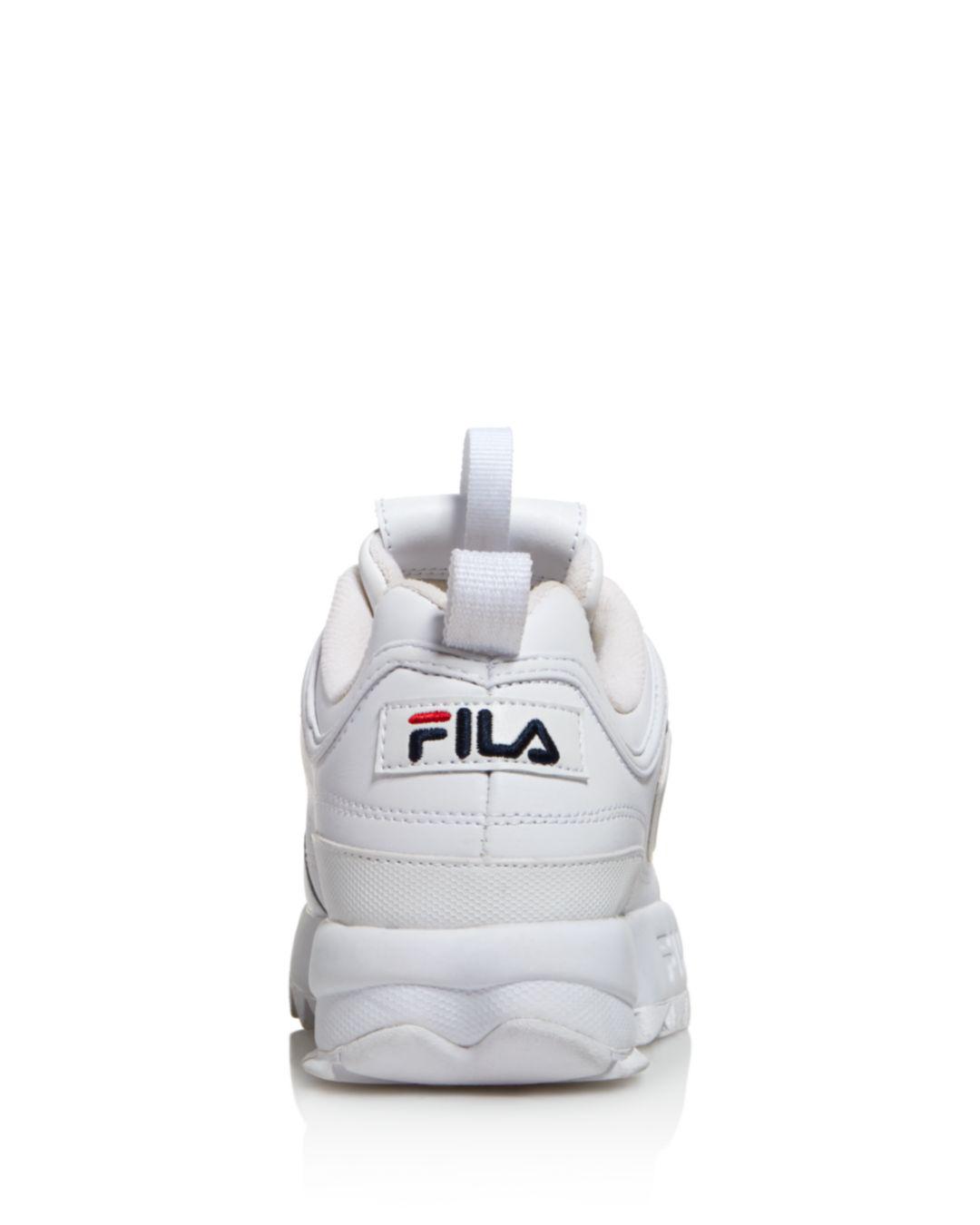 fila women's disruptor ii premium lace up leather dad sneakers