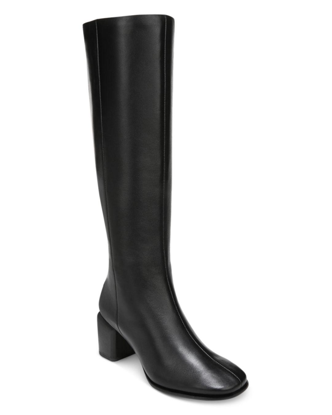 Vince Maggie Block Heel Riding Boots in Black Lyst