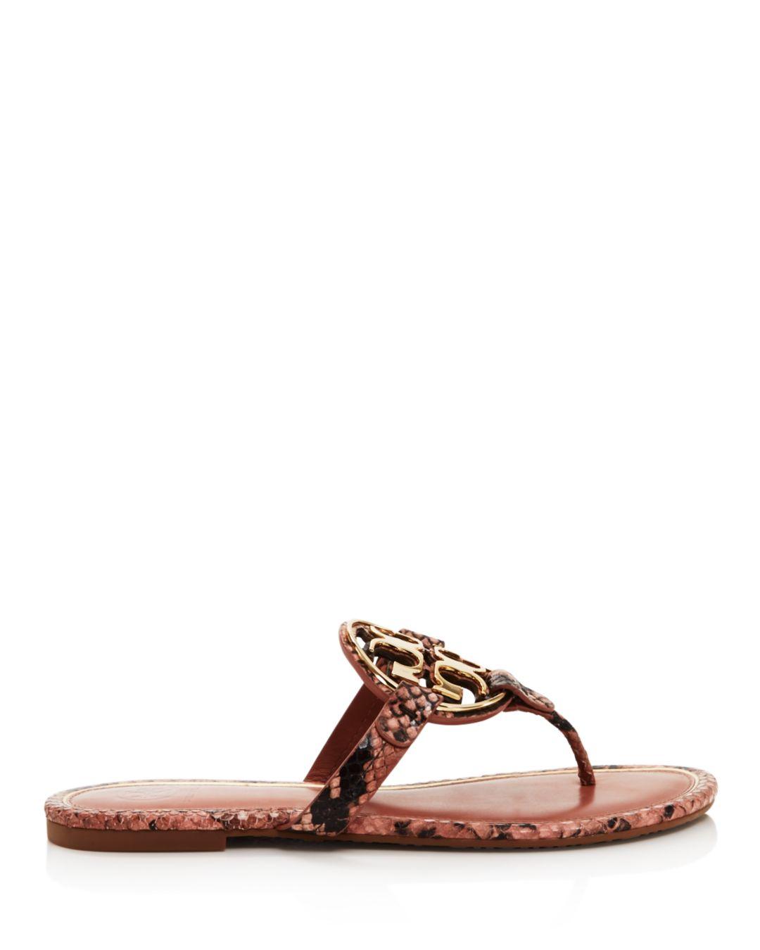 Tory Burch Leather Women's Metal Miller Thong Sandals - Save 7% - Lyst