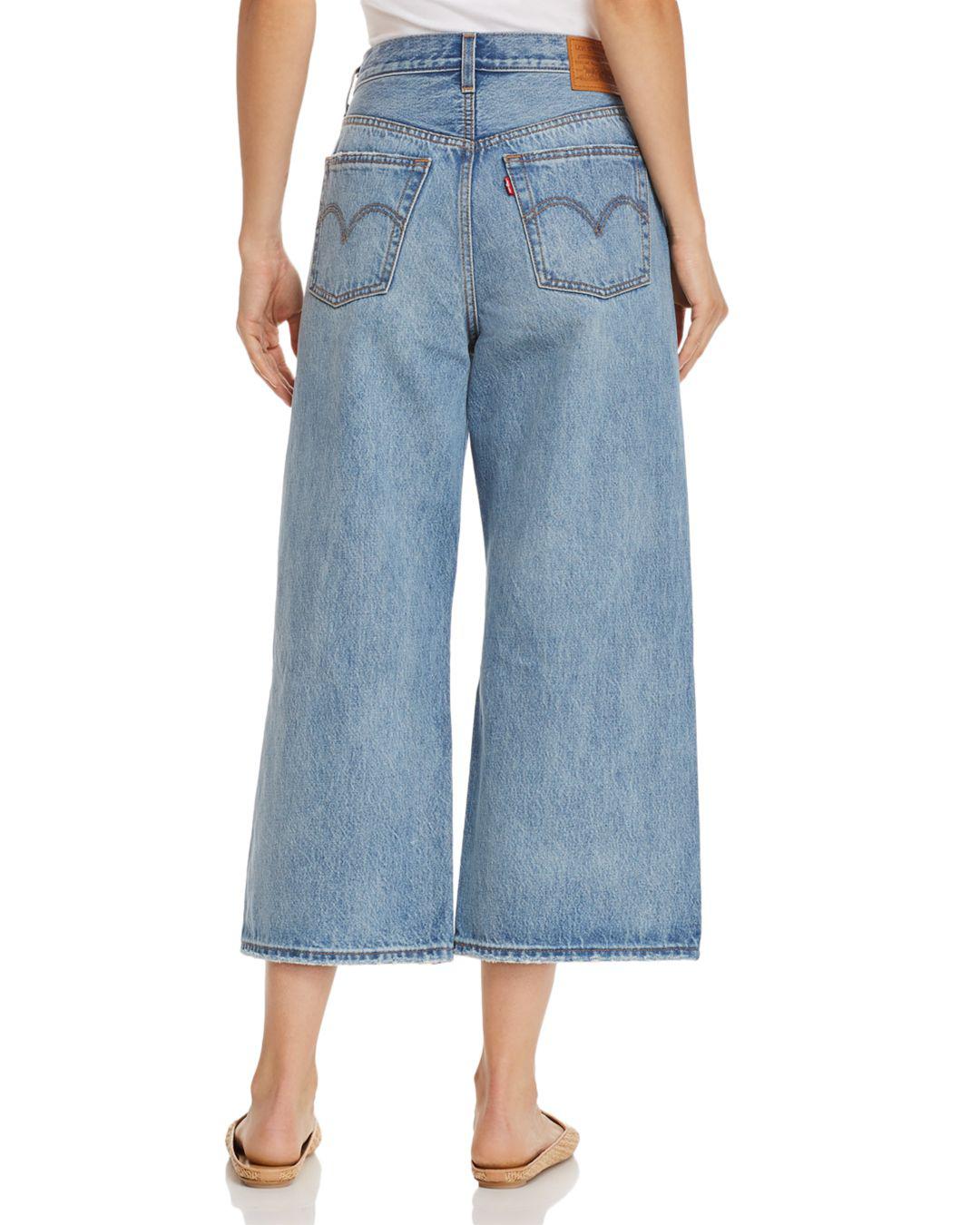 levi's high water wide leg jeans black