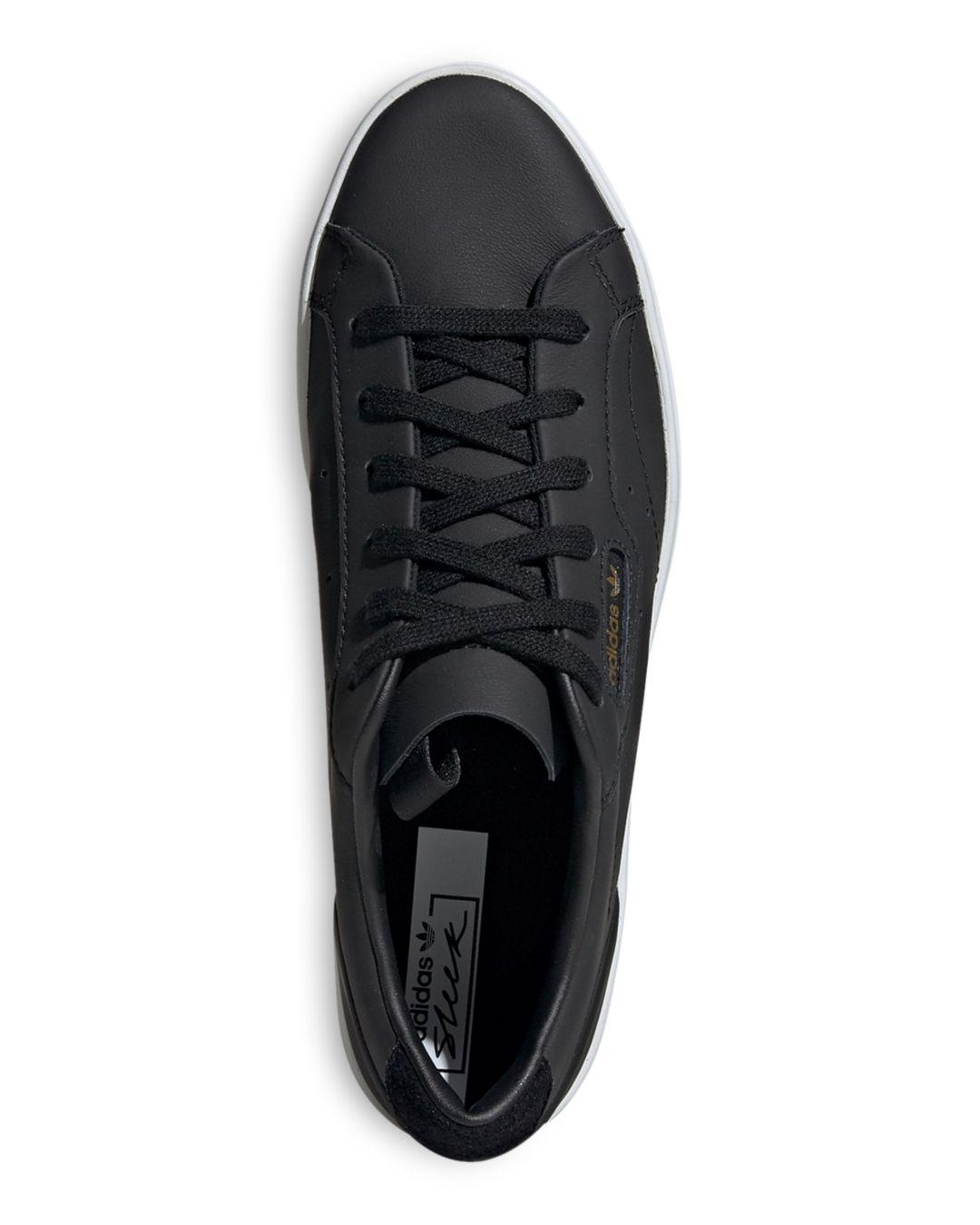 adidas Women's Sleek Low Top Lace Up Sneakers in Black Lyst