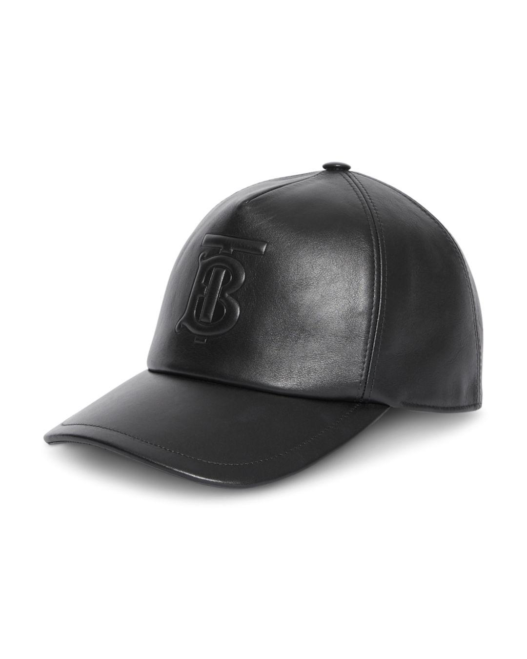 Tb Leather Trucker Cap in Black for Men 