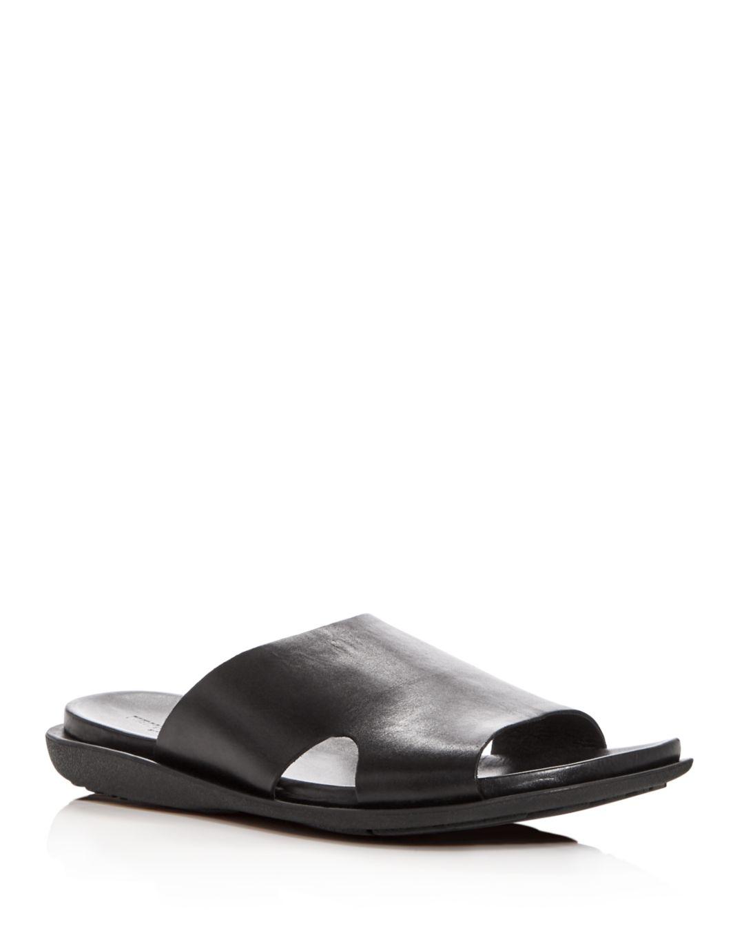 Kenneth Cole Men's Sand-y Beach Leather Slide Sandals in Black for Men ...