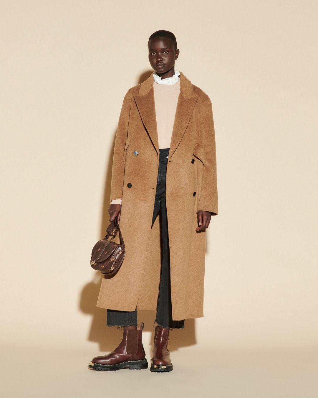 sandro double sided wool coat