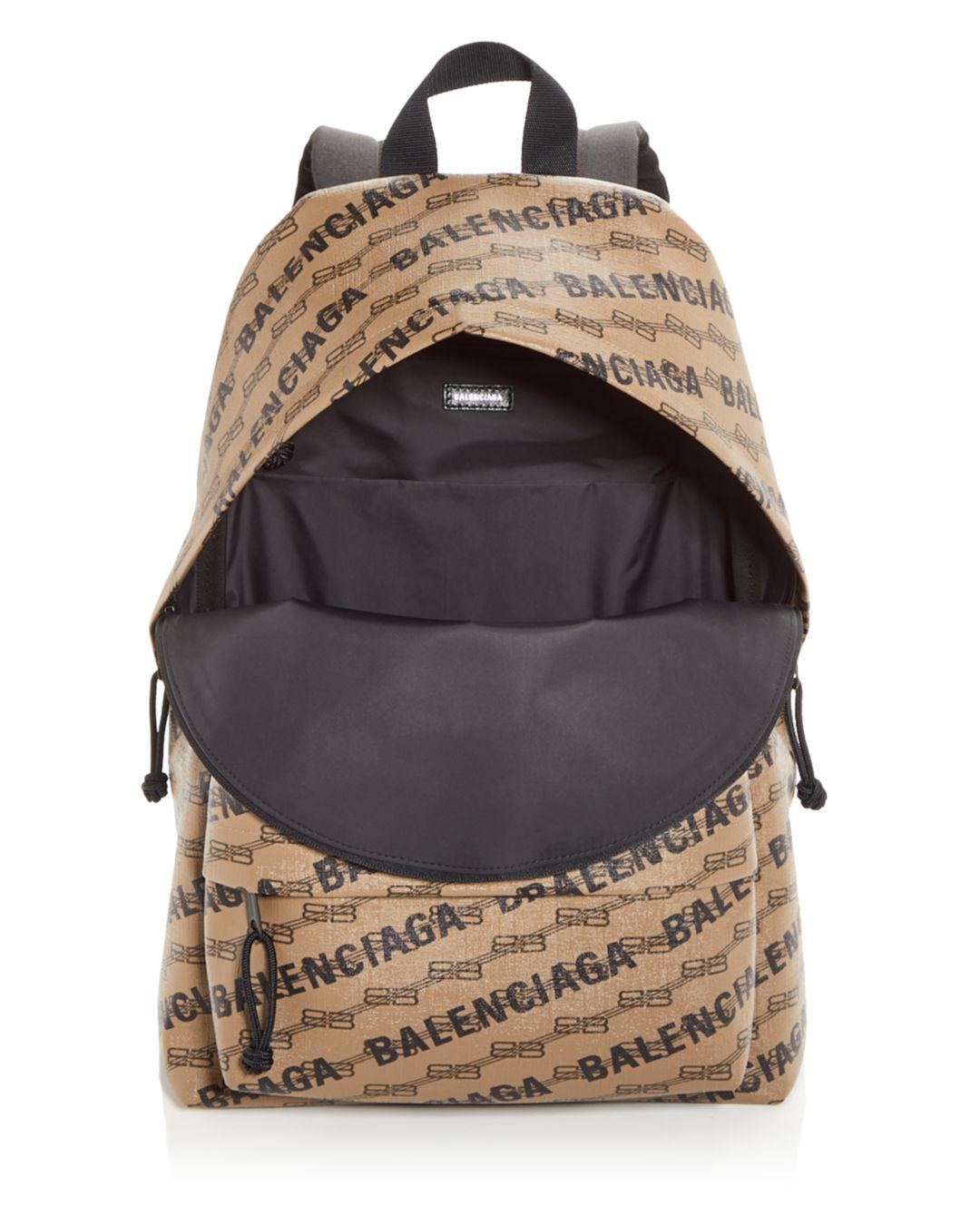 Balenciaga Signature Monogram Logo Medium Coated Canvas Backpack