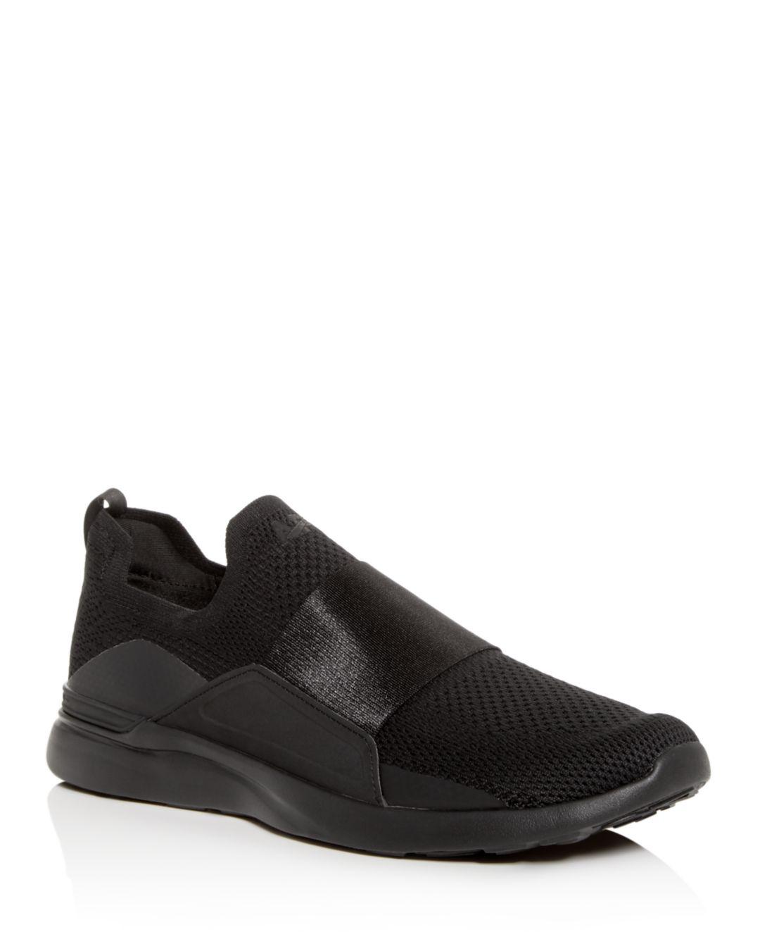 APL Shoes Men's Techloom Bliss Knit Slip - On Sneakers in Black/Black ...