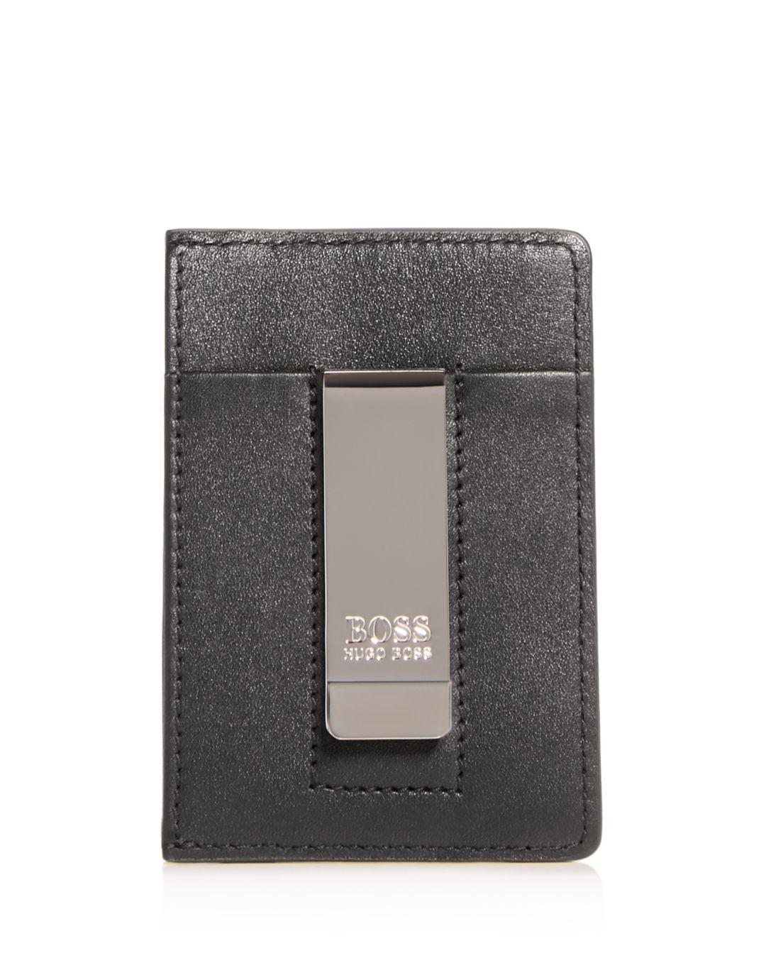 BOSS by HUGO BOSS Majestic Leather Money Clip Card Case in Black for Men |  Lyst