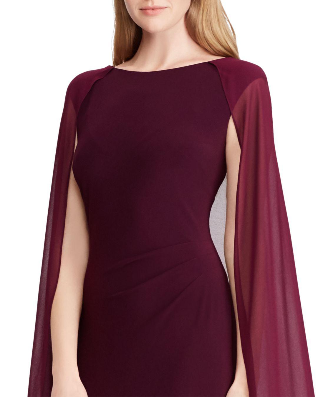 ralph lauren cape overlay dress