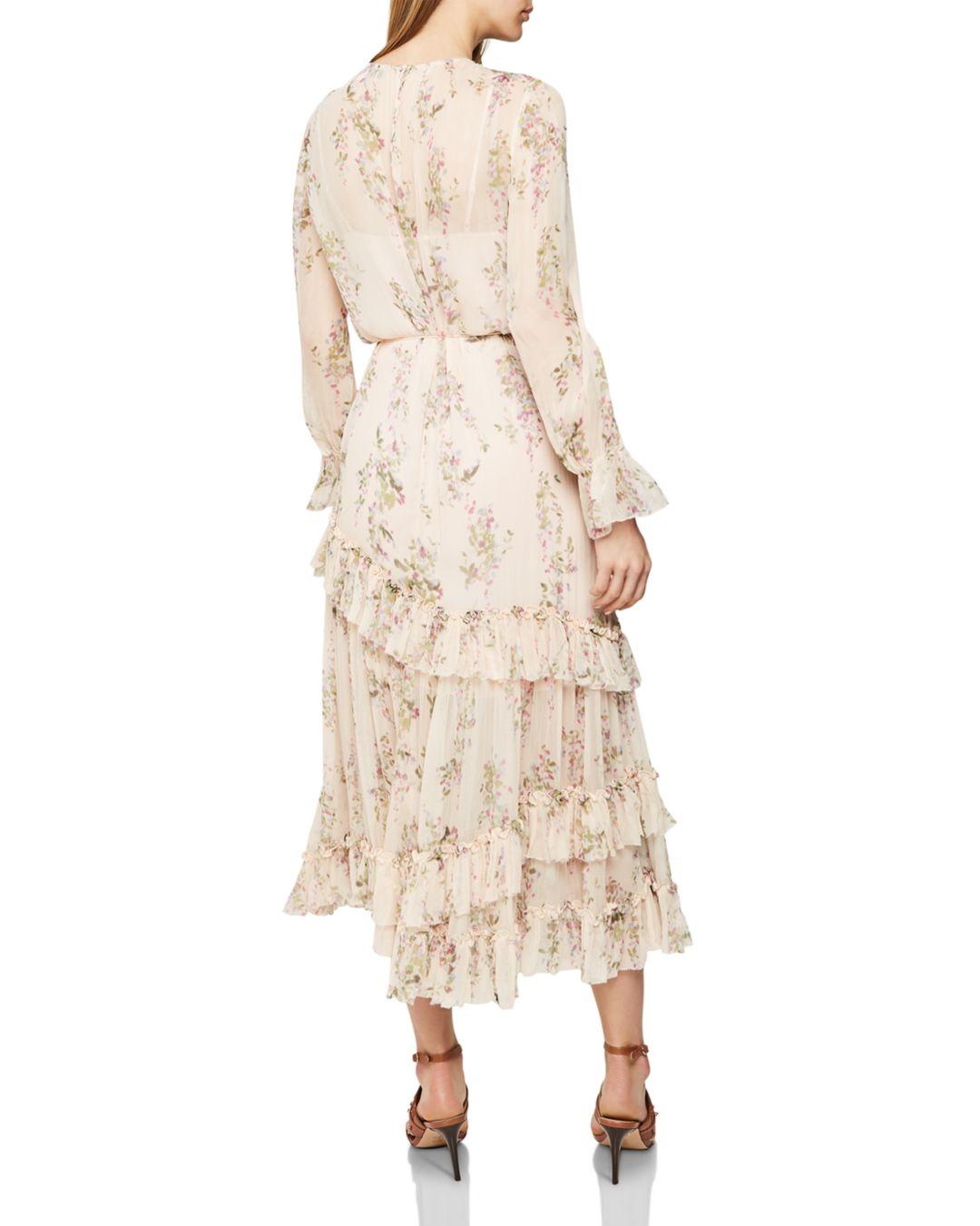 reiss amber floral midi dress