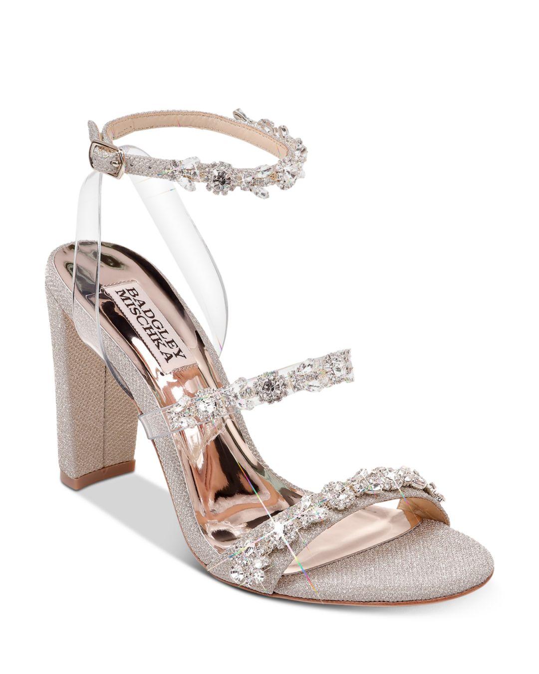 embellished block heels