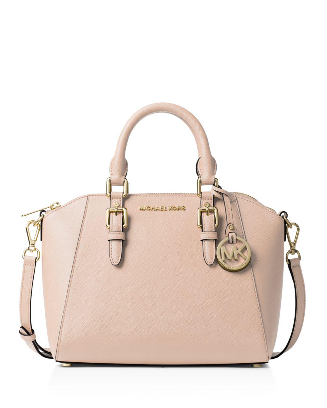 MICHAEL Michael Kors Ciara Medium Leather Messenger Bag in Pink | Lyst