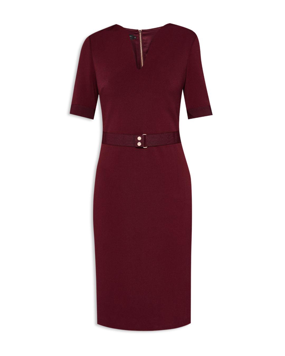 ted baker dress burgundy