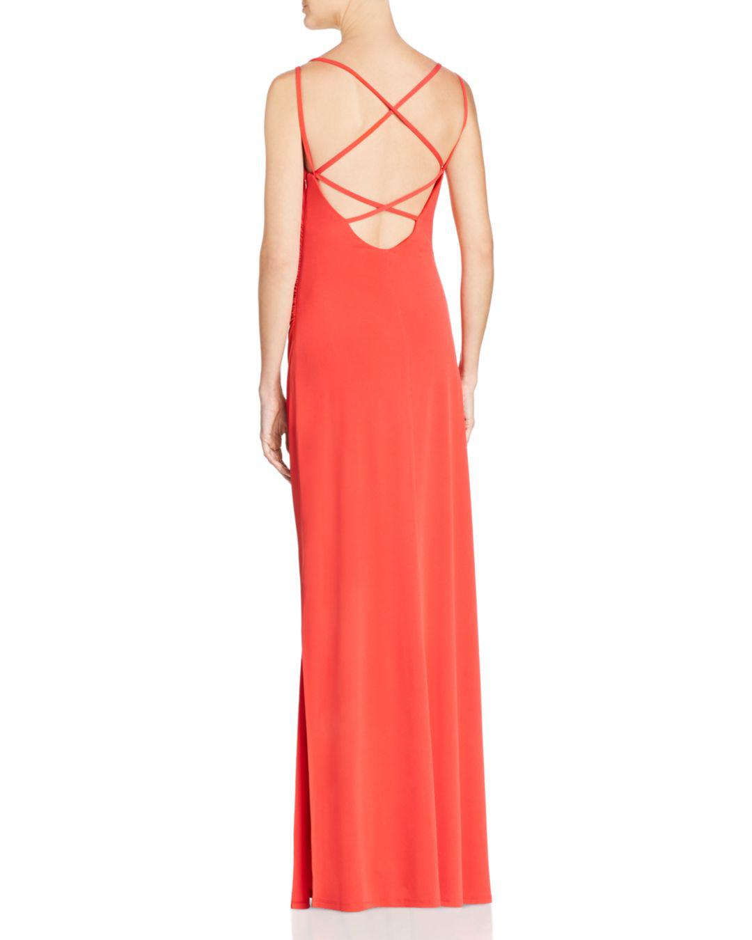 laundry by shelli segal ruched satin gown