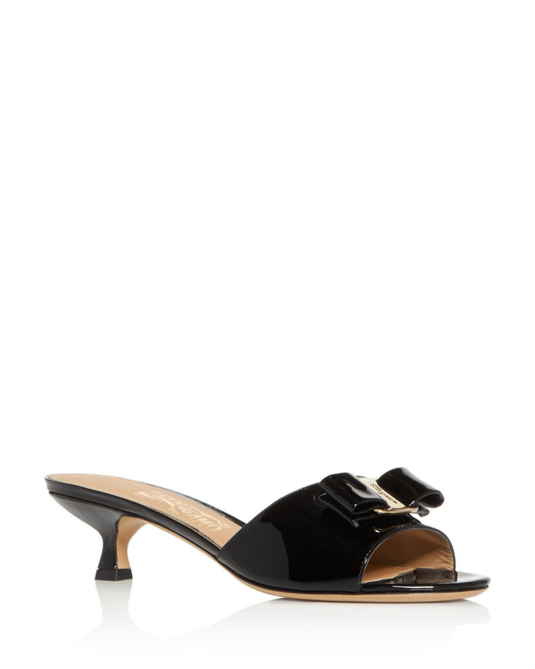 Ferragamo Women's Gino Kitten - Heel Slide Sandals in Nero (Black) - Lyst