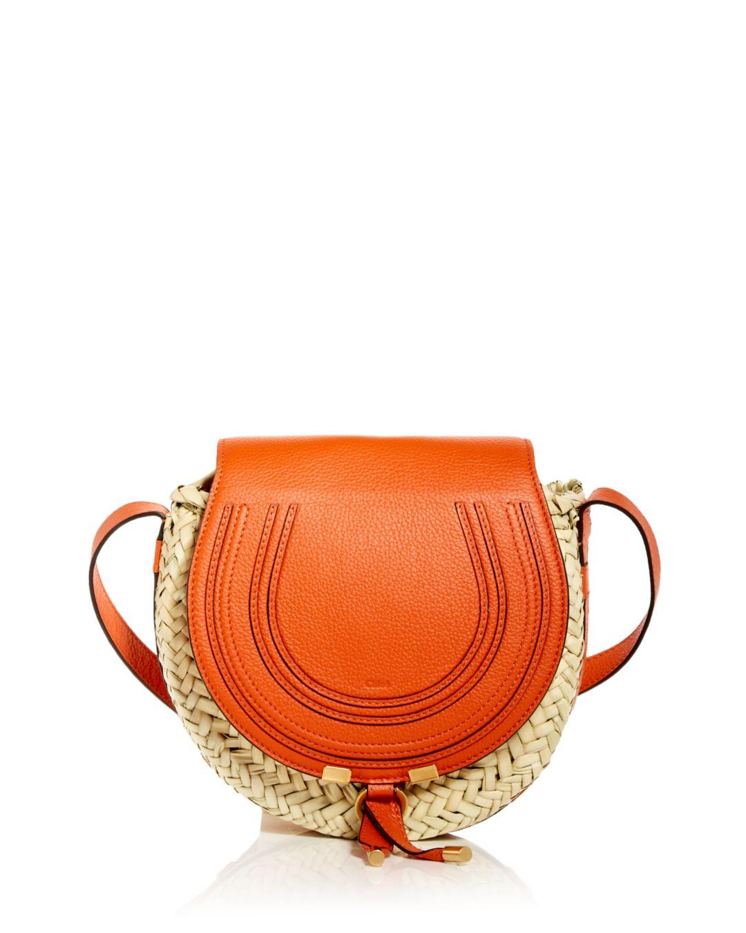 Chloé Leather Chloe Marcie Small Crossbody in Orange | Lyst