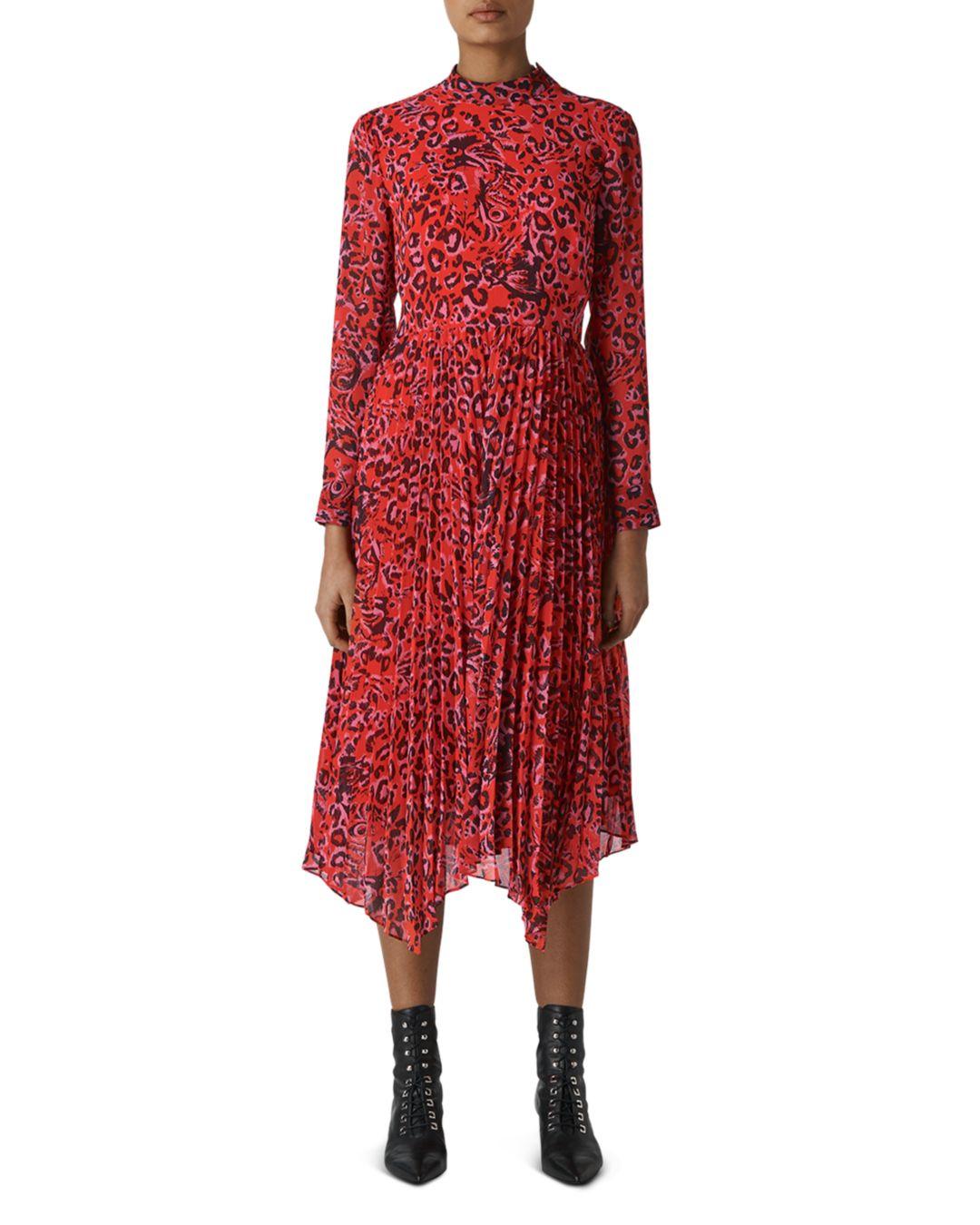 whistles green jungle cat dress