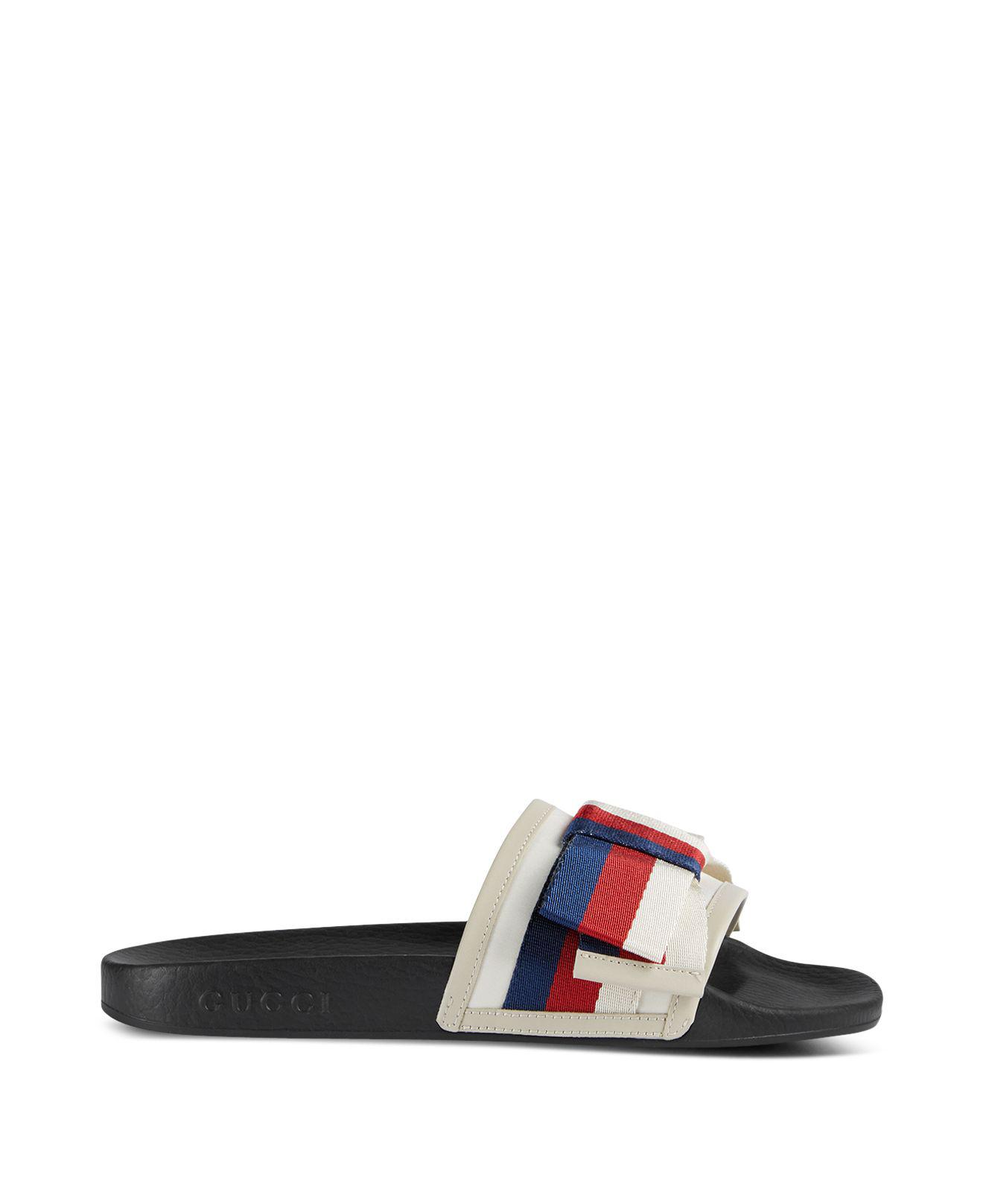 gucci satin slides