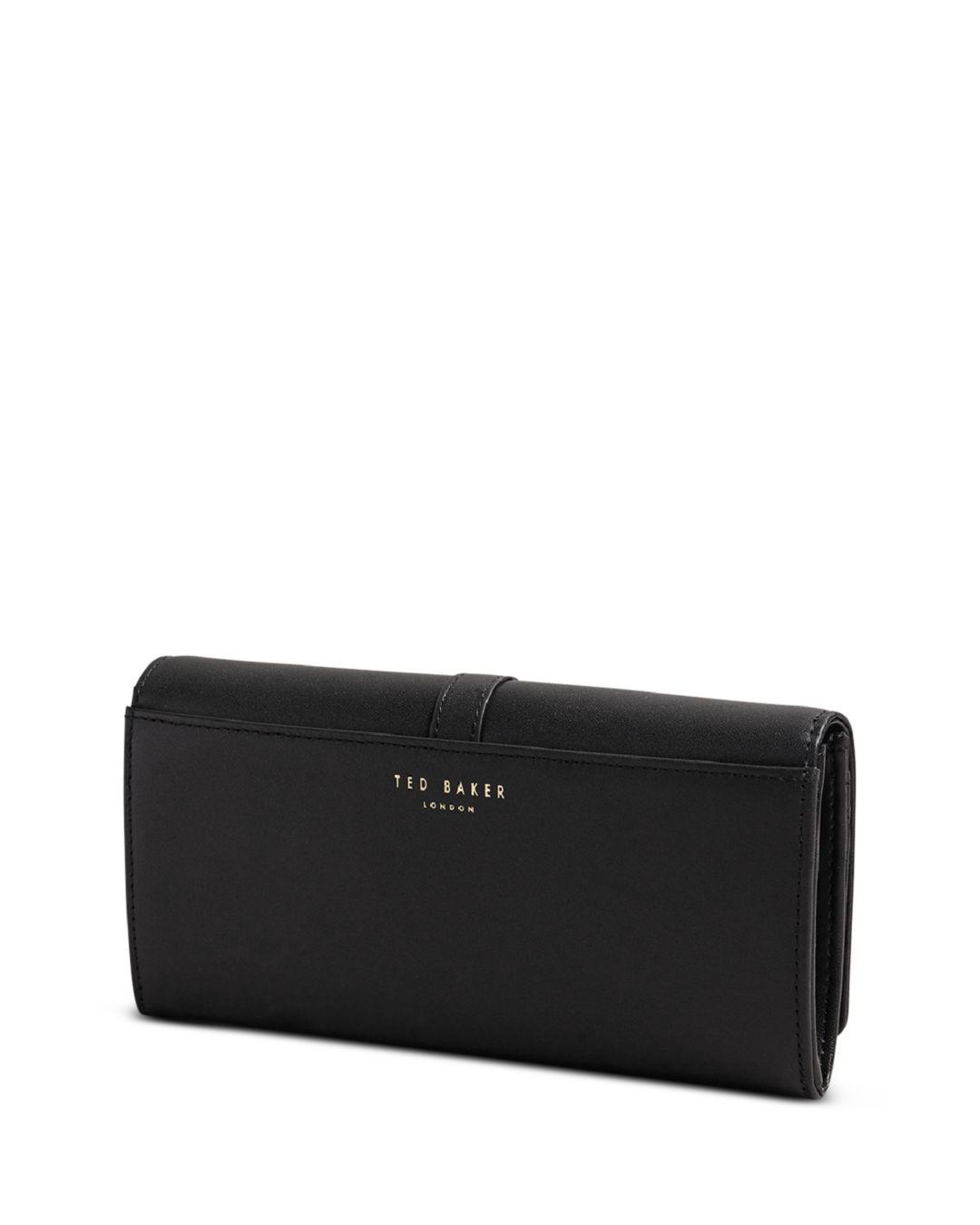 Ted Baker Kensita Large Leather Magnolia Detail Purse in Black Lyst