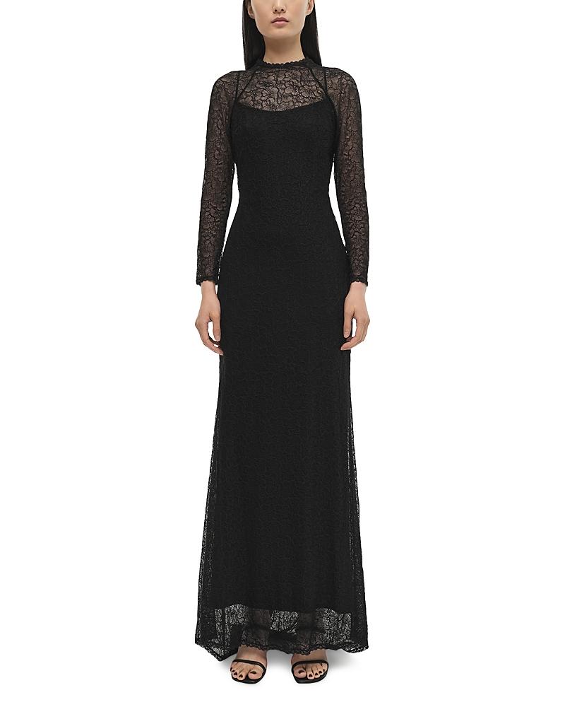 Jonathan Simkhai Stacy Long Sleeve Gown in Black | Lyst