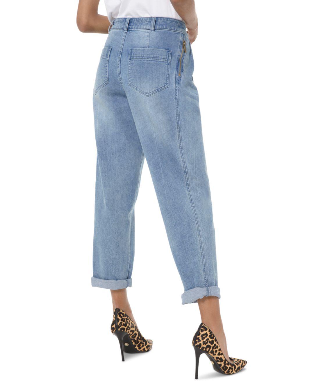 MICHAEL Michael Kors Denim Carrot High Rise Cropped Straight Leg