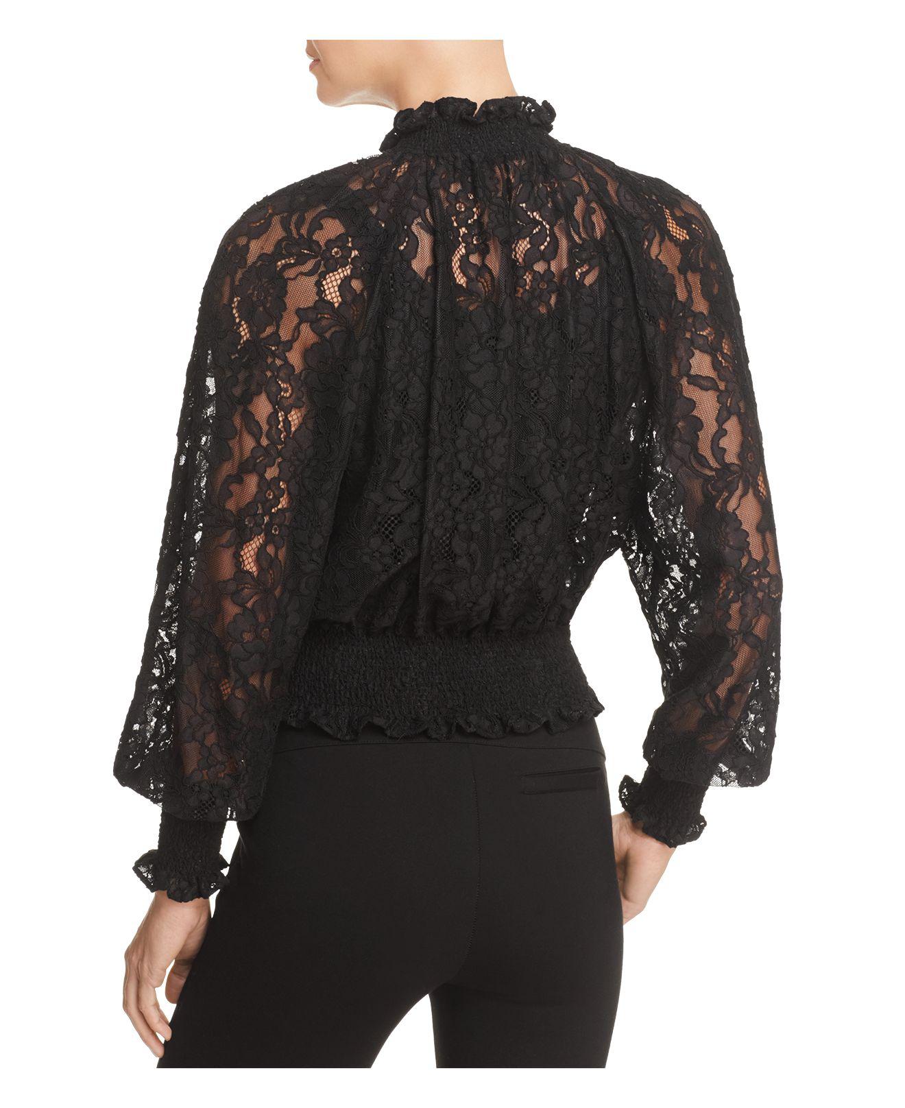 Rebecca Taylor Lace Bomber Jacket in Black Lyst
