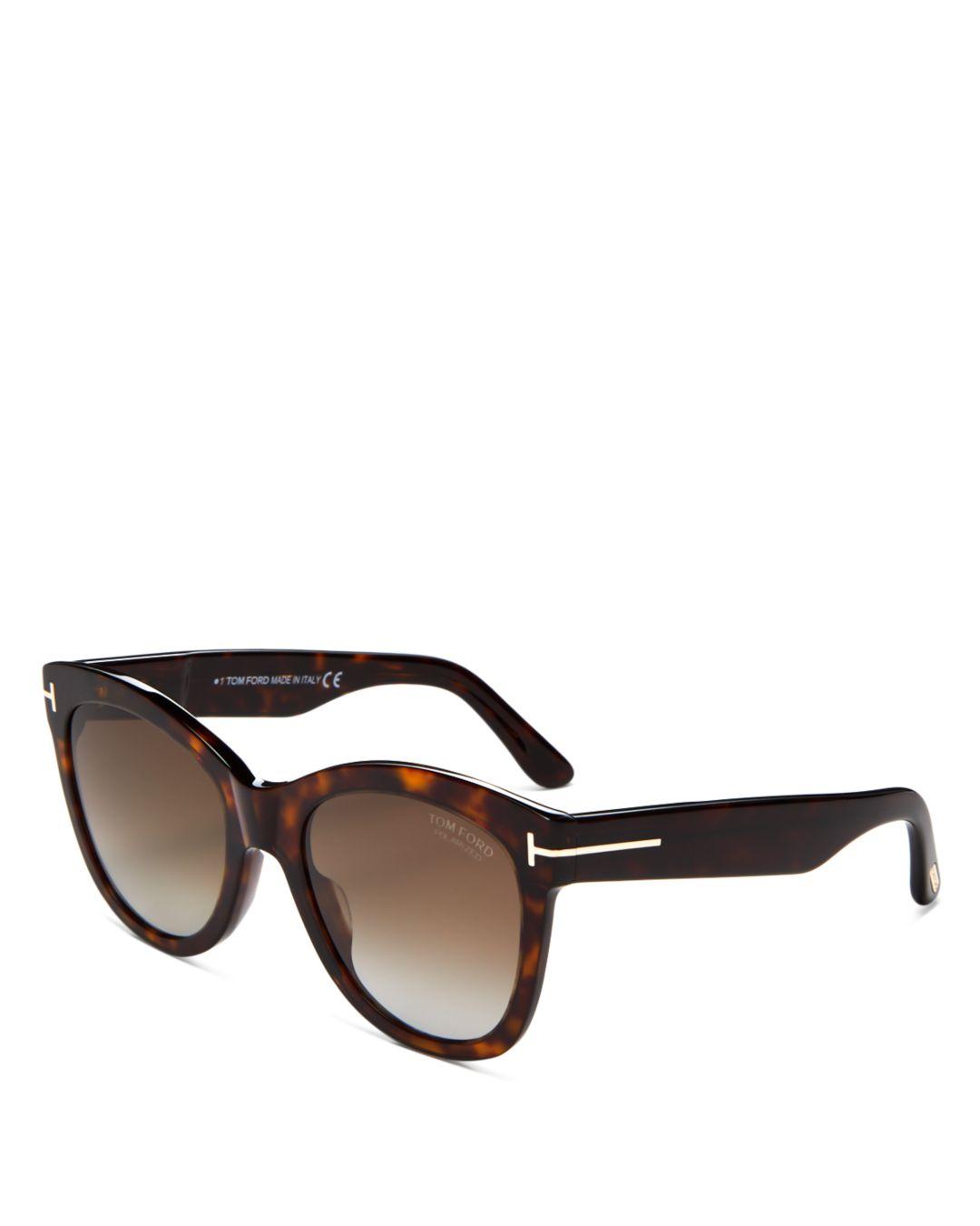 Tom Ford Wallace Polarized Cat Eye Sunglasses in Brown | Lyst