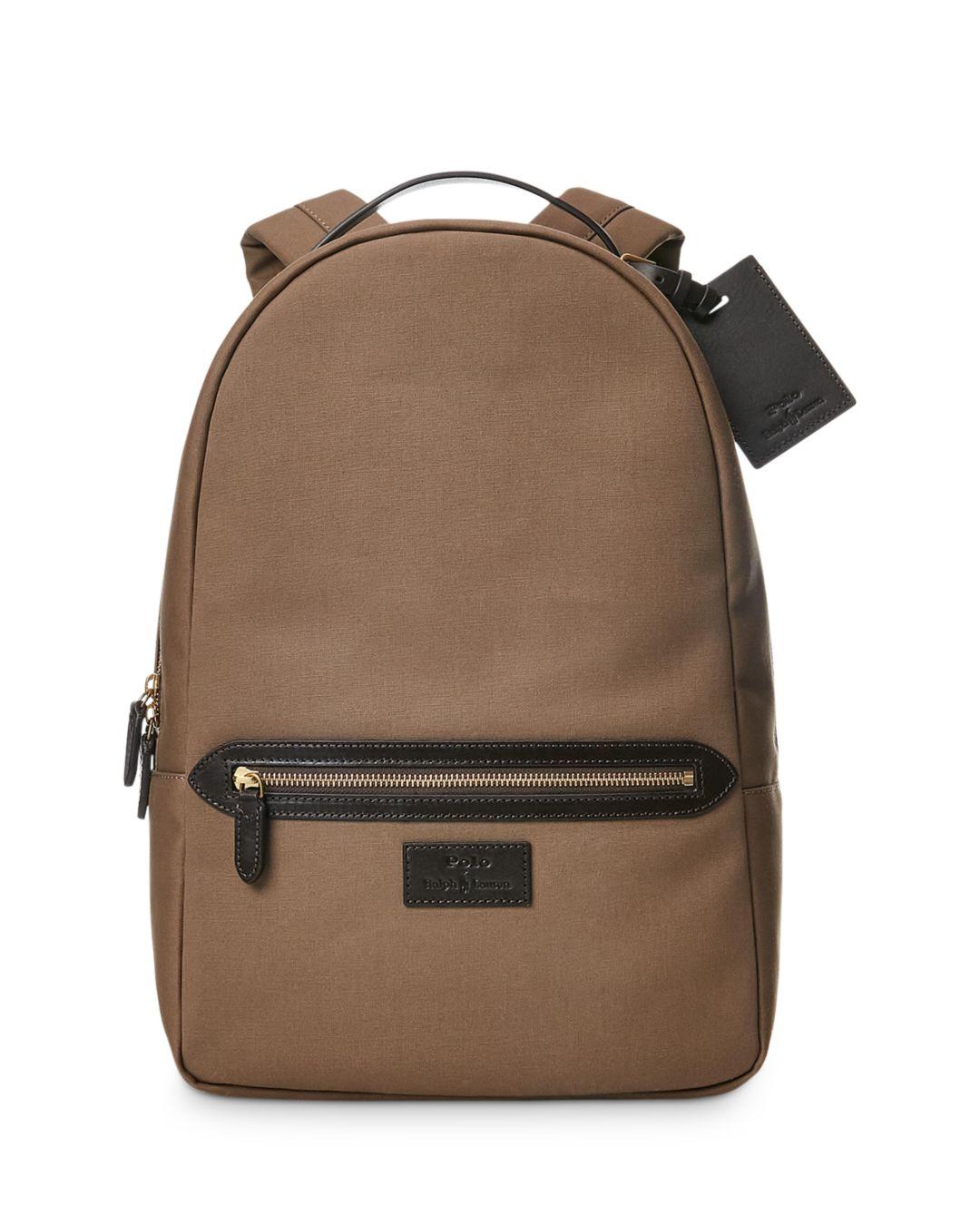 Polo Ralph Lauren Leather Trim Canvas Backpack for Men - Lyst