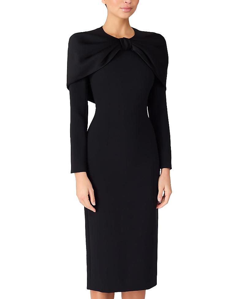 white christmas dresses Black Boat Neck Long Sleeve A-Line Penni Midi Dress main image 1
