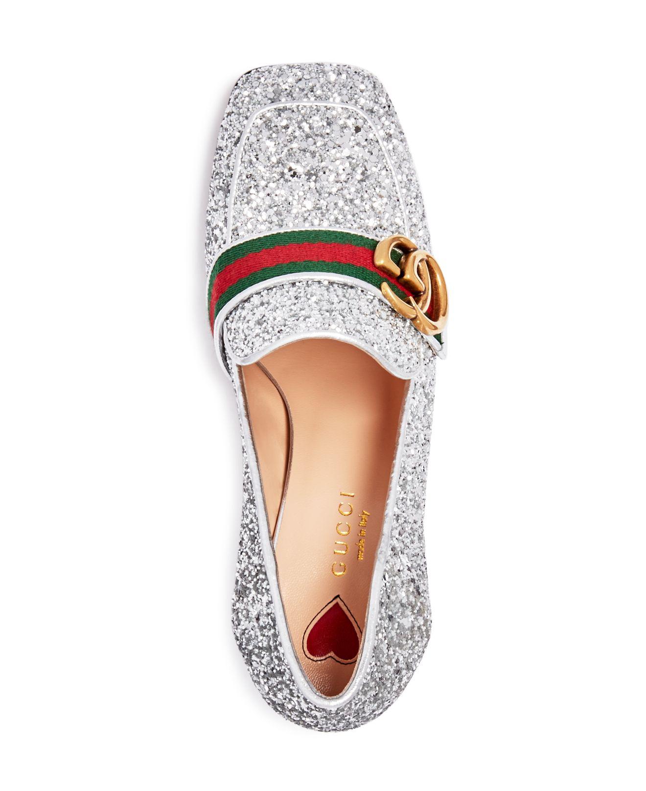 gucci loafers glitter