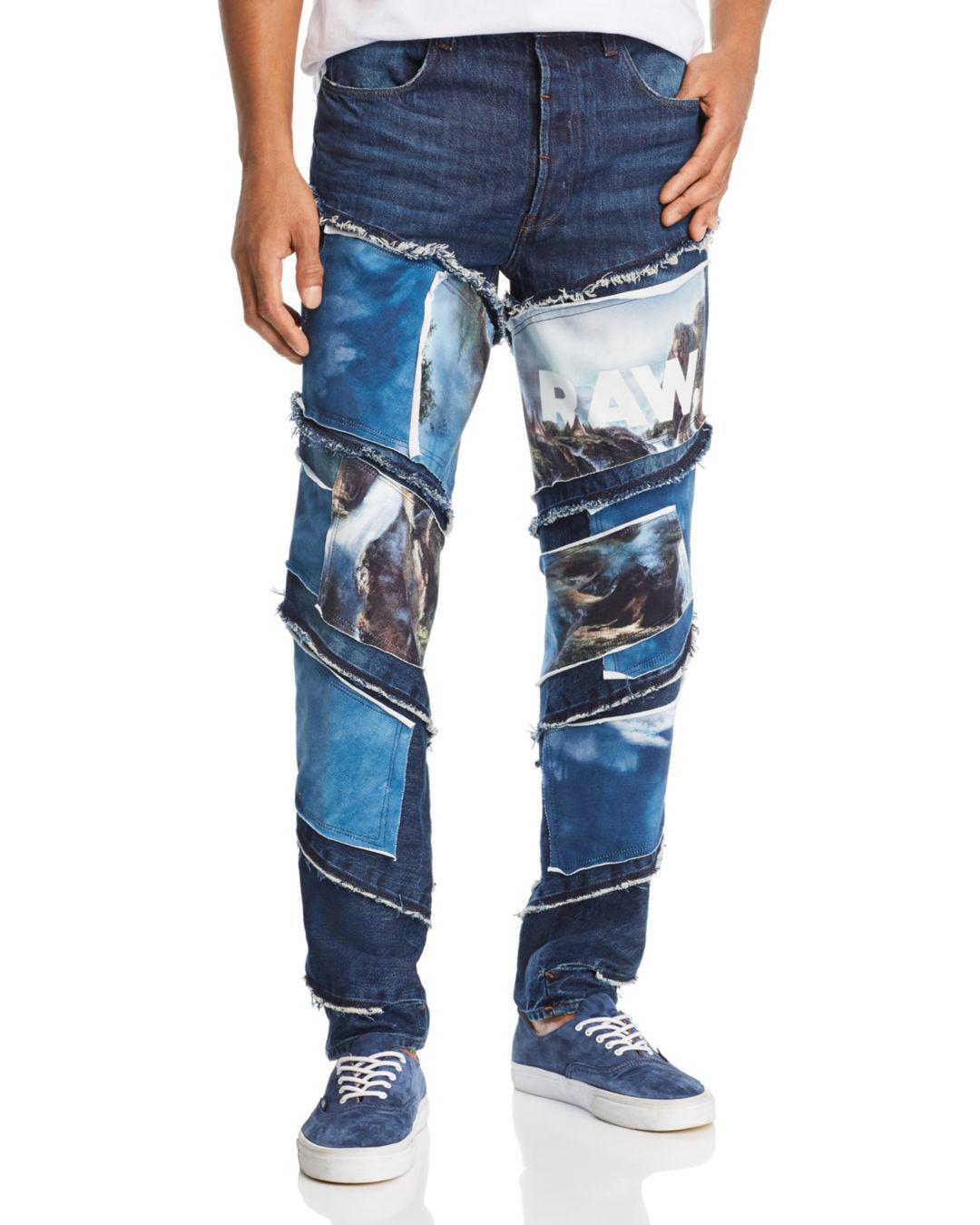 g star patchwork jeans