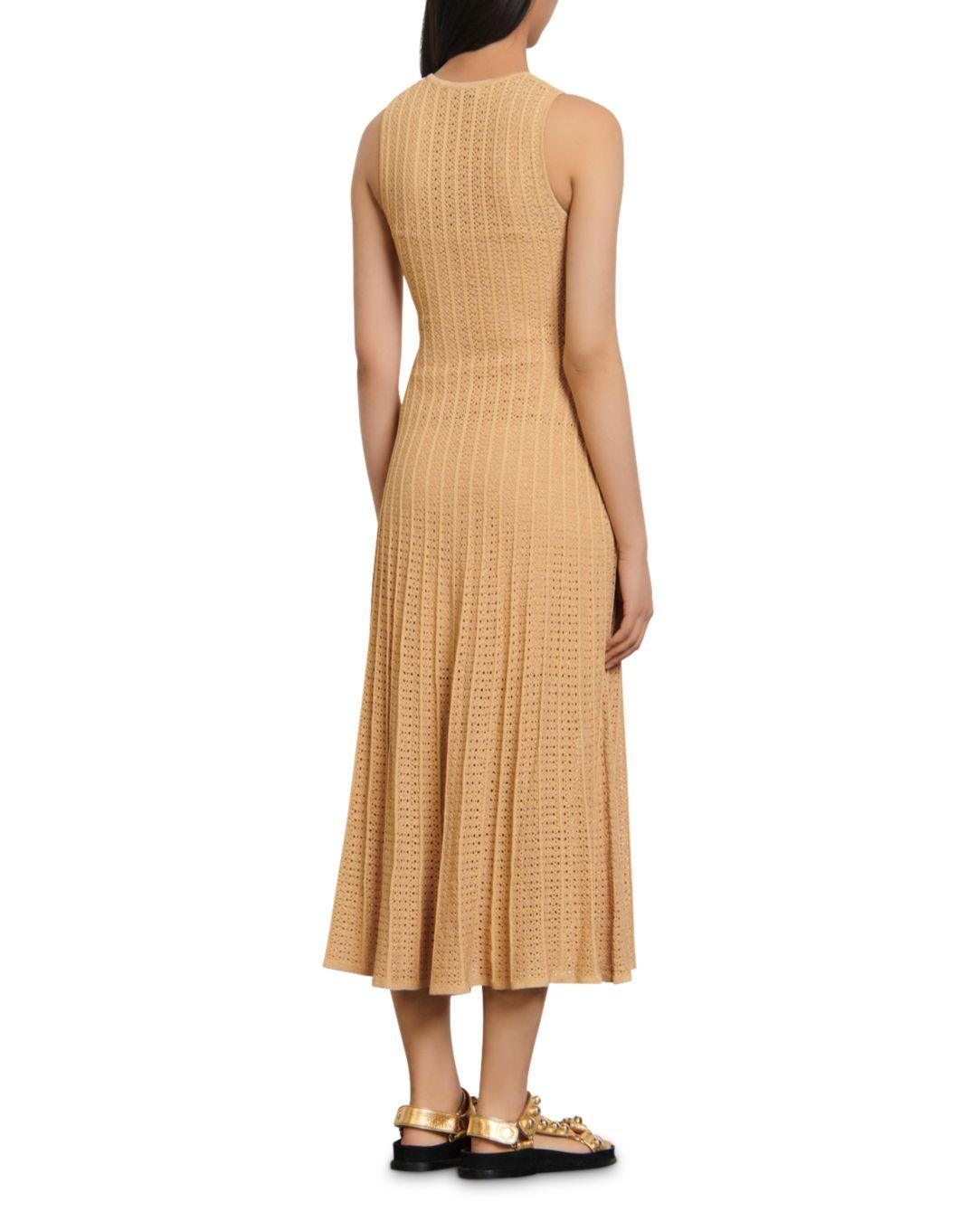 Sandro Synthetic Aleane Knit Midi Dress in Gold (Metallic) Lyst