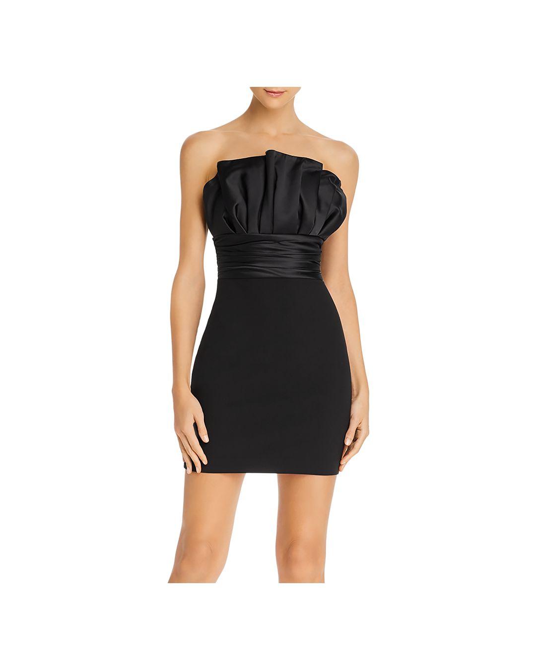 pleated strapless dress