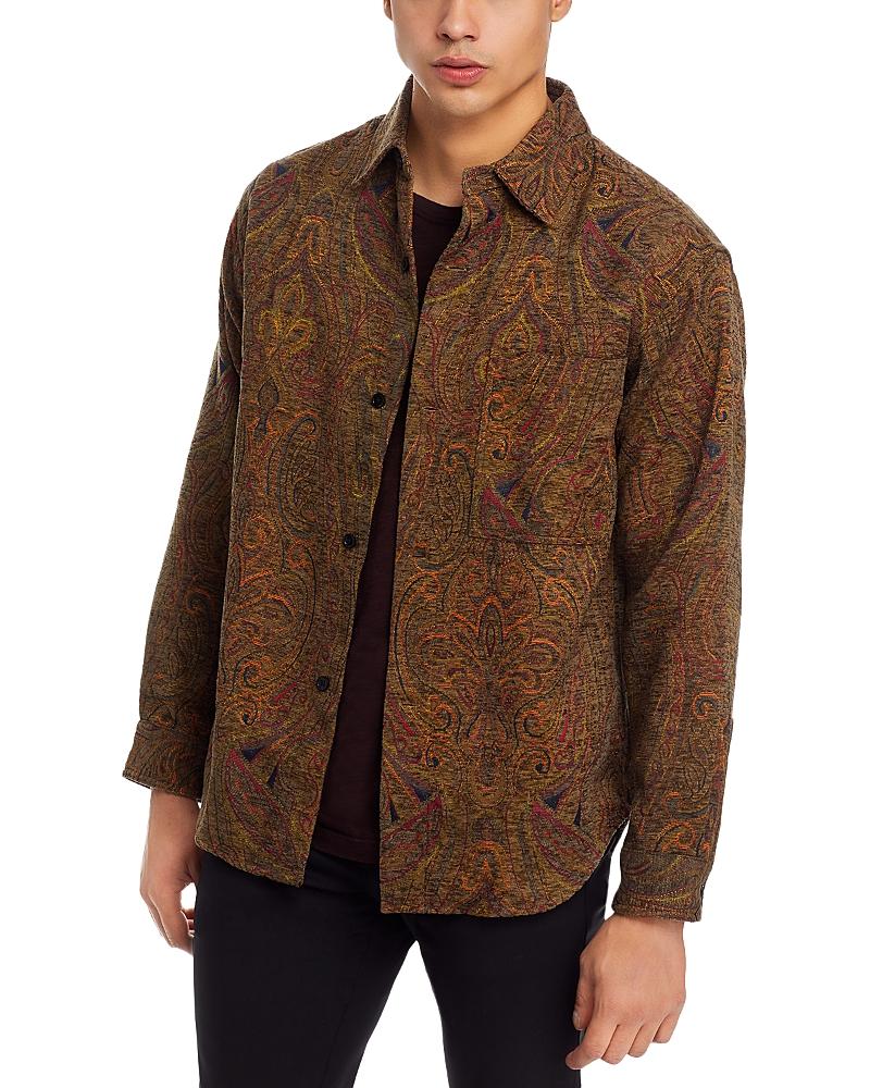 NN07 Adwin Chenille Jacquard Shirt Jacket in Brown for Men