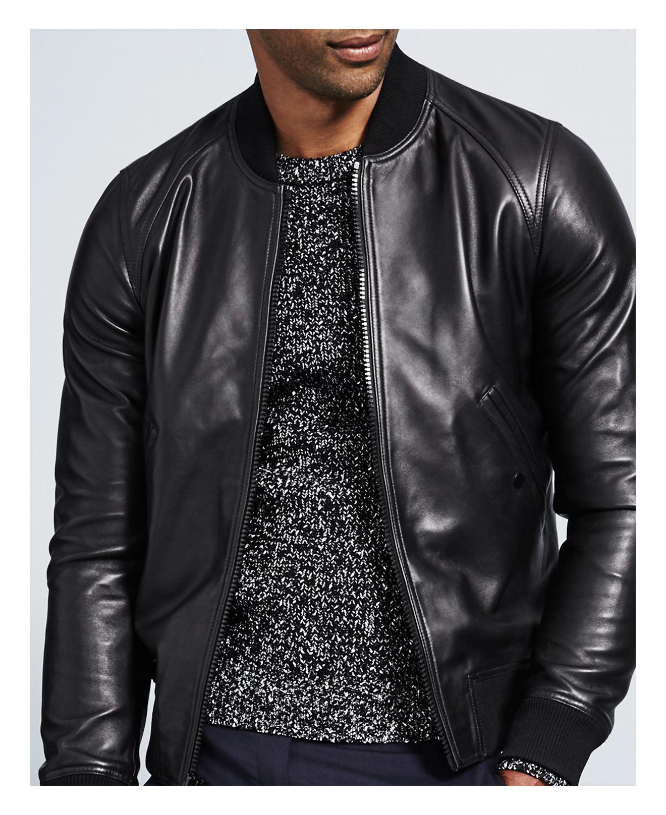 Sandro Fire Leather Jacket In Black For Men Lyst