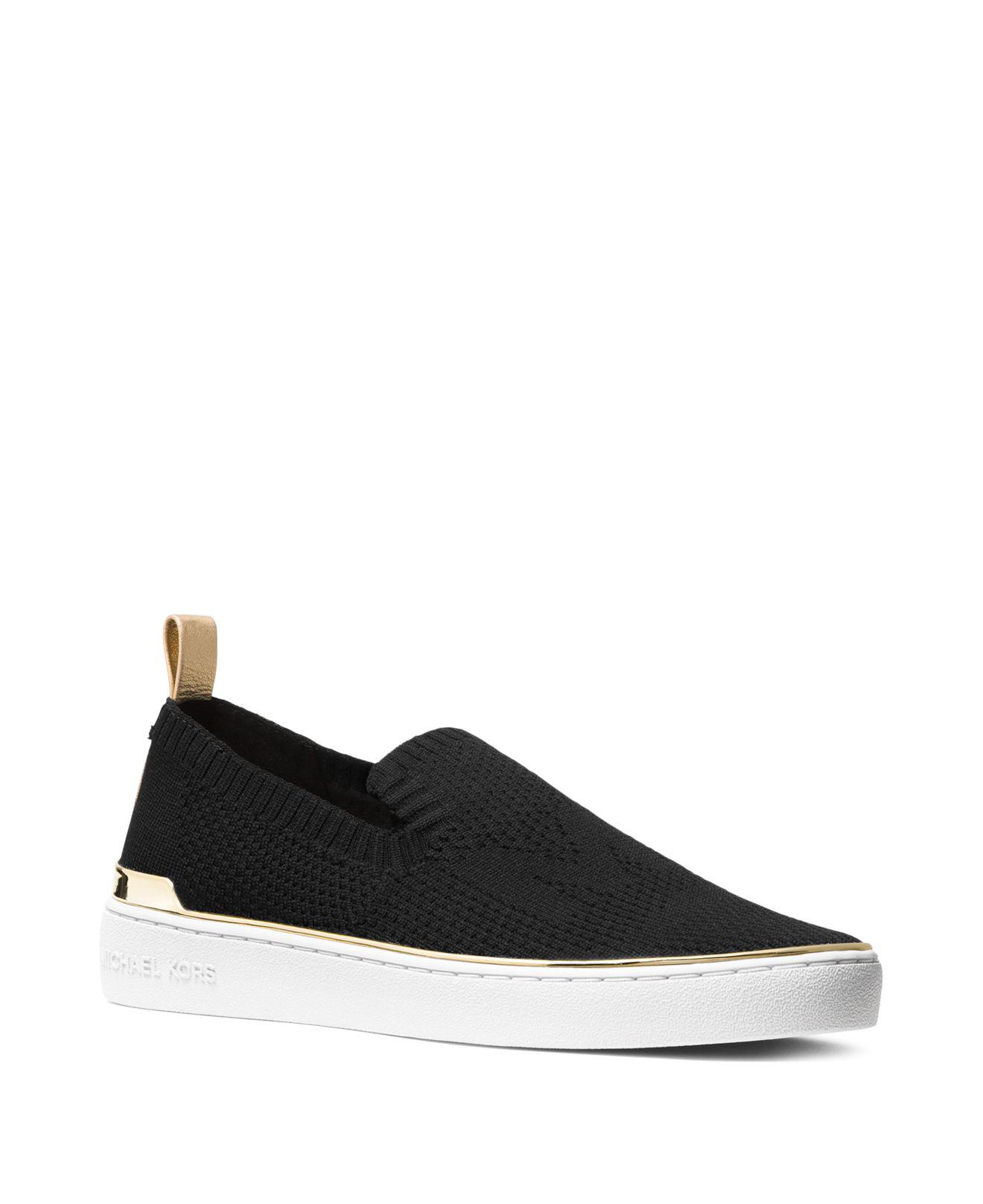 black knit slip on sneakers