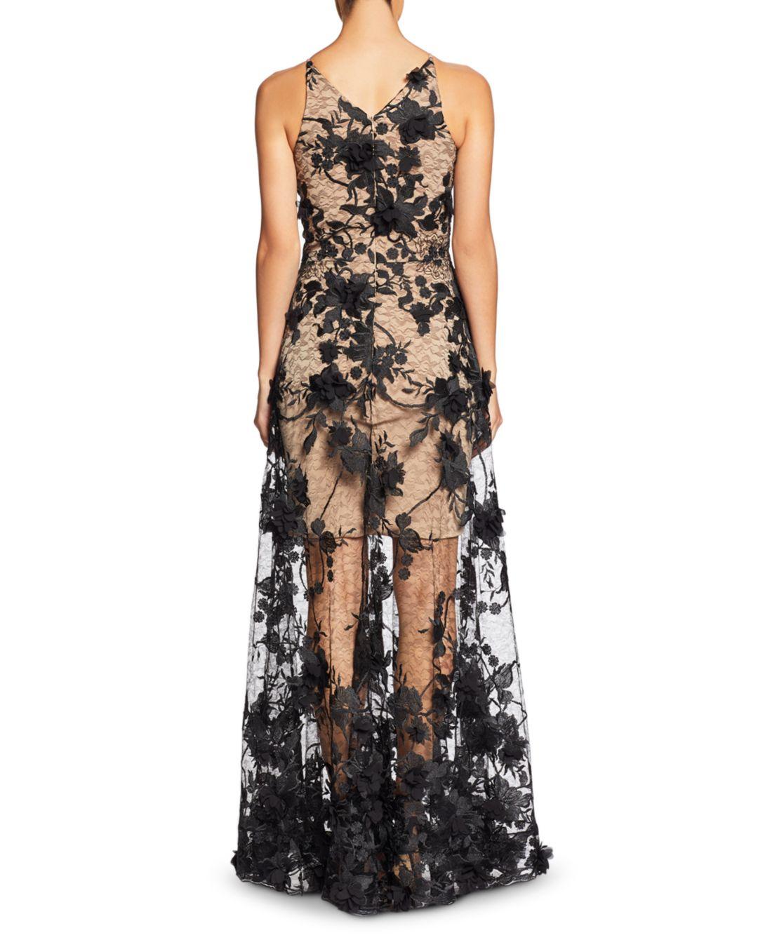 dress the population sidney embellished lace gown