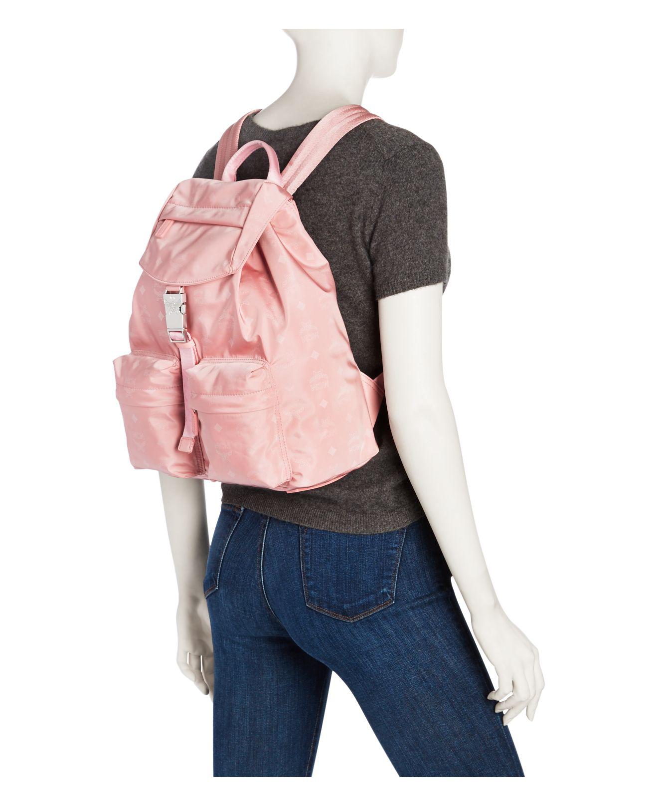 mcm dieter monogrammed nylon backpack