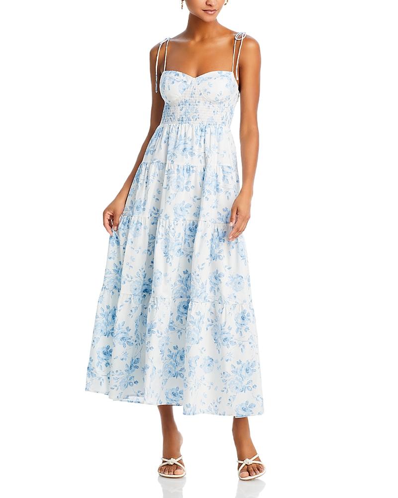 Wayf Rachelle Tiered Dress in Blue | Lyst