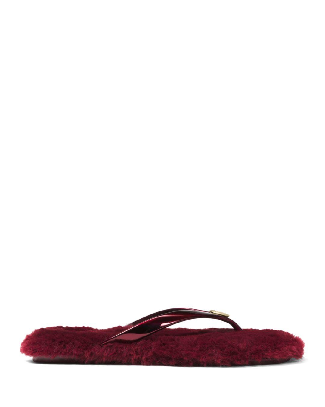 michael kors fur flip flops
