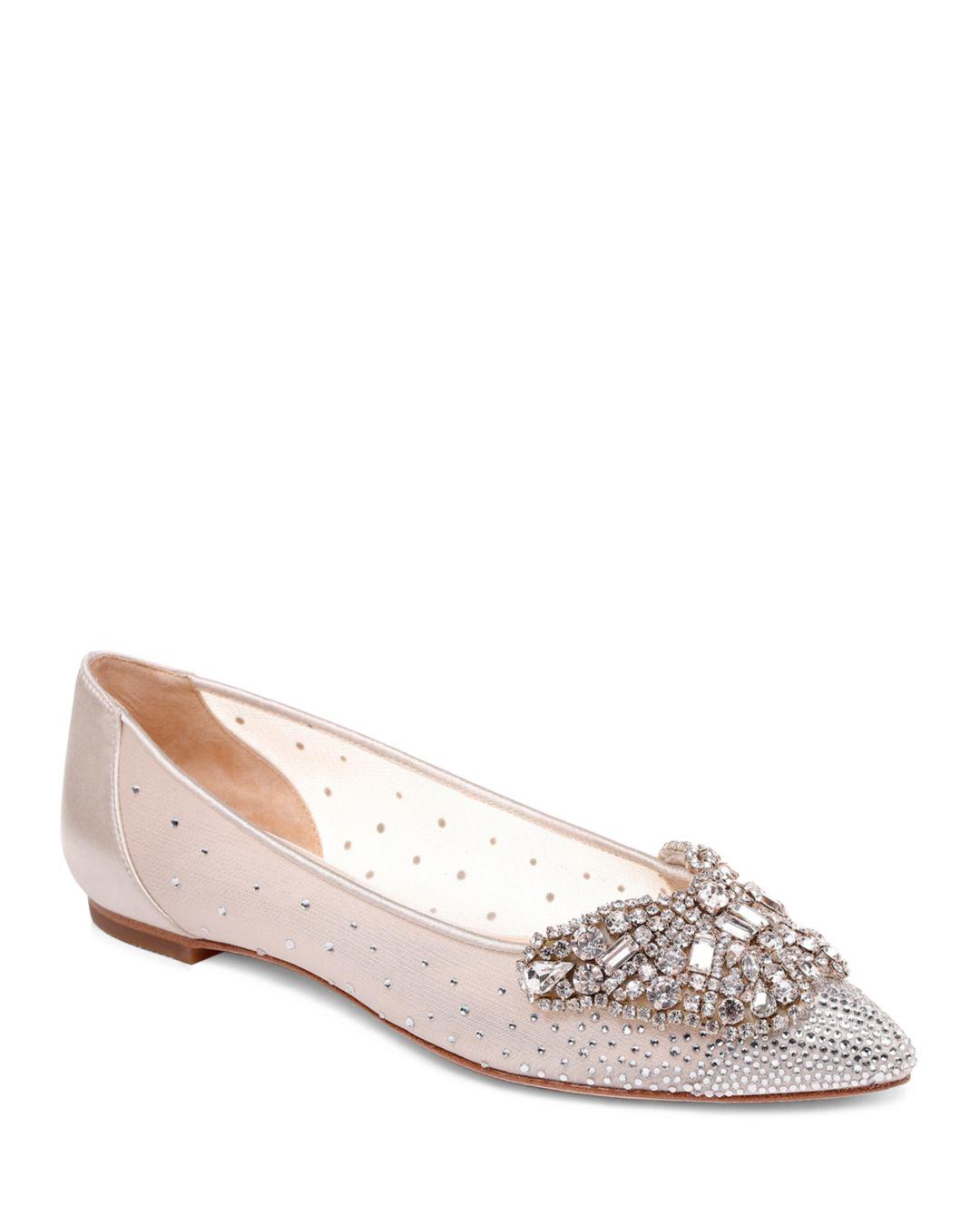 badgley mischka white flats