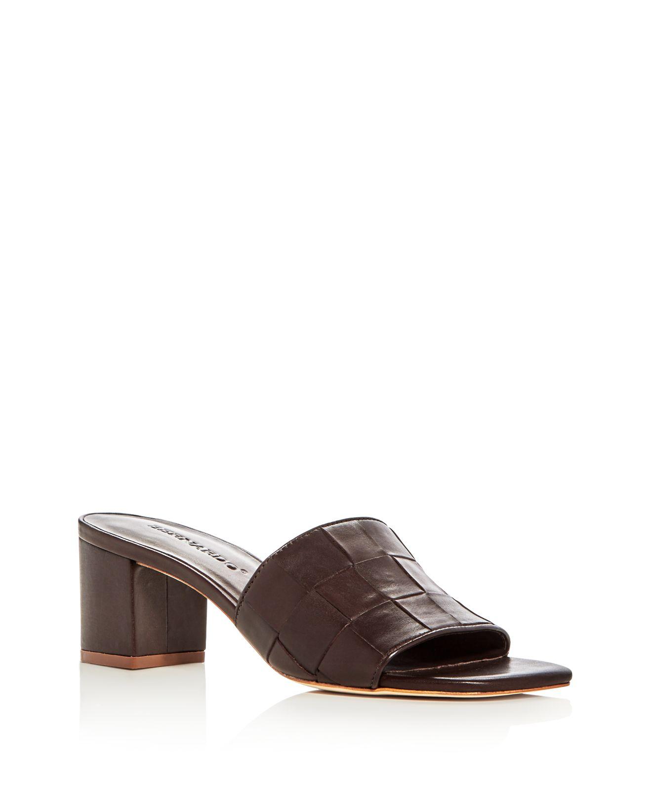 Lyst - Bernardo Bridget Woven Block Heel Slide Sandals in Brown