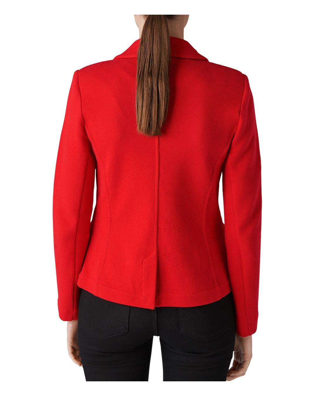 Whistles Slim Cutaway Blazer in Red Lyst