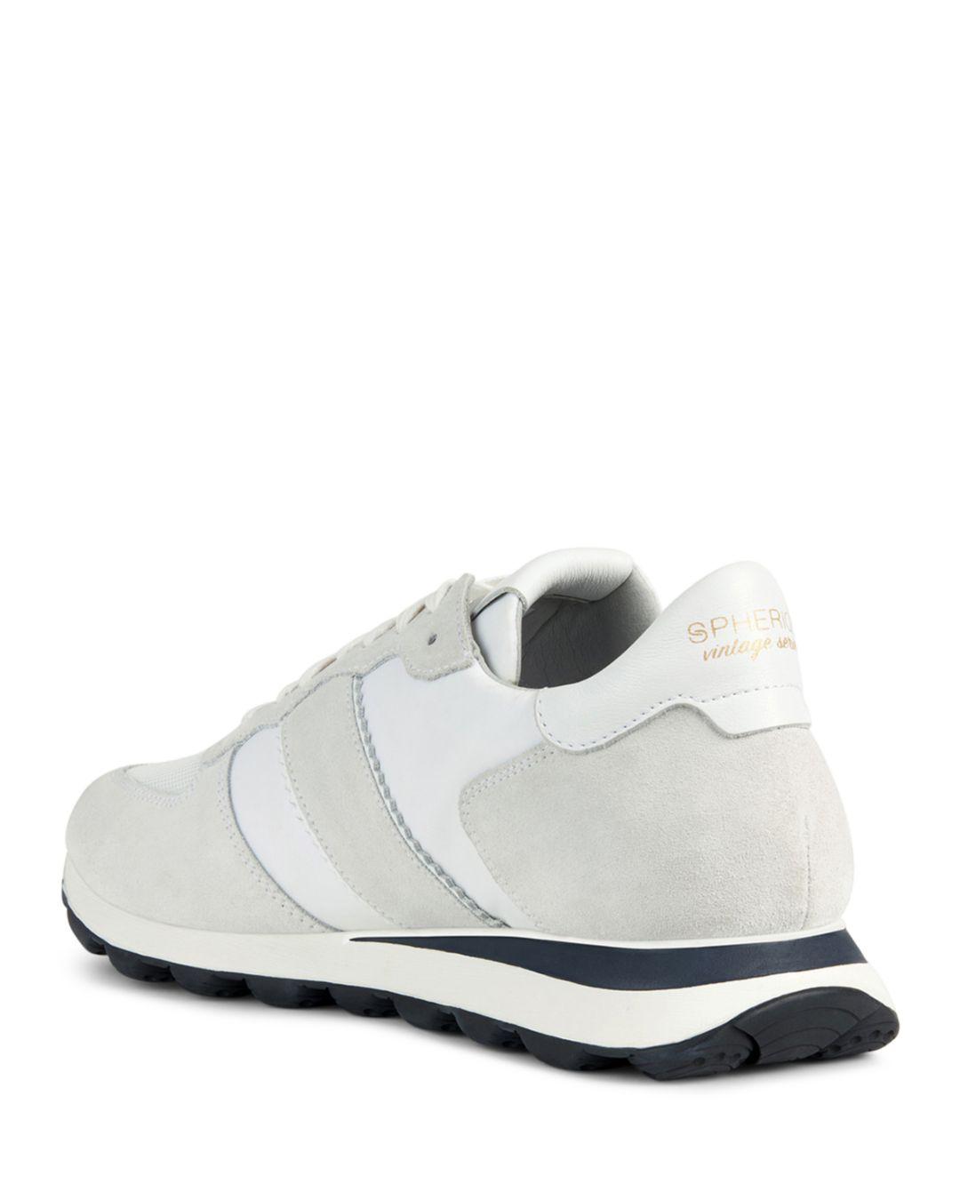 Geox Spherica V Series Lace Up Sneakers in White for Men | Lyst